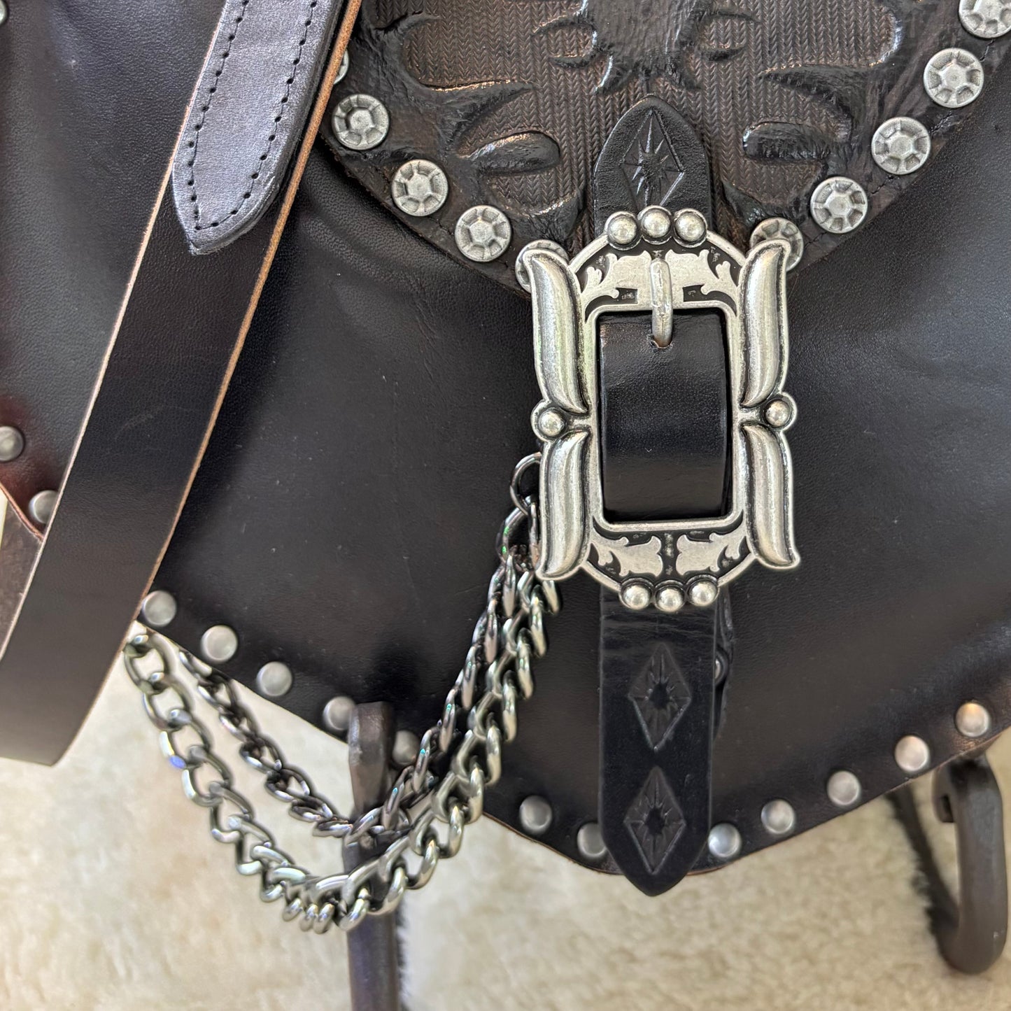 Black Gothic Chain Crossbody