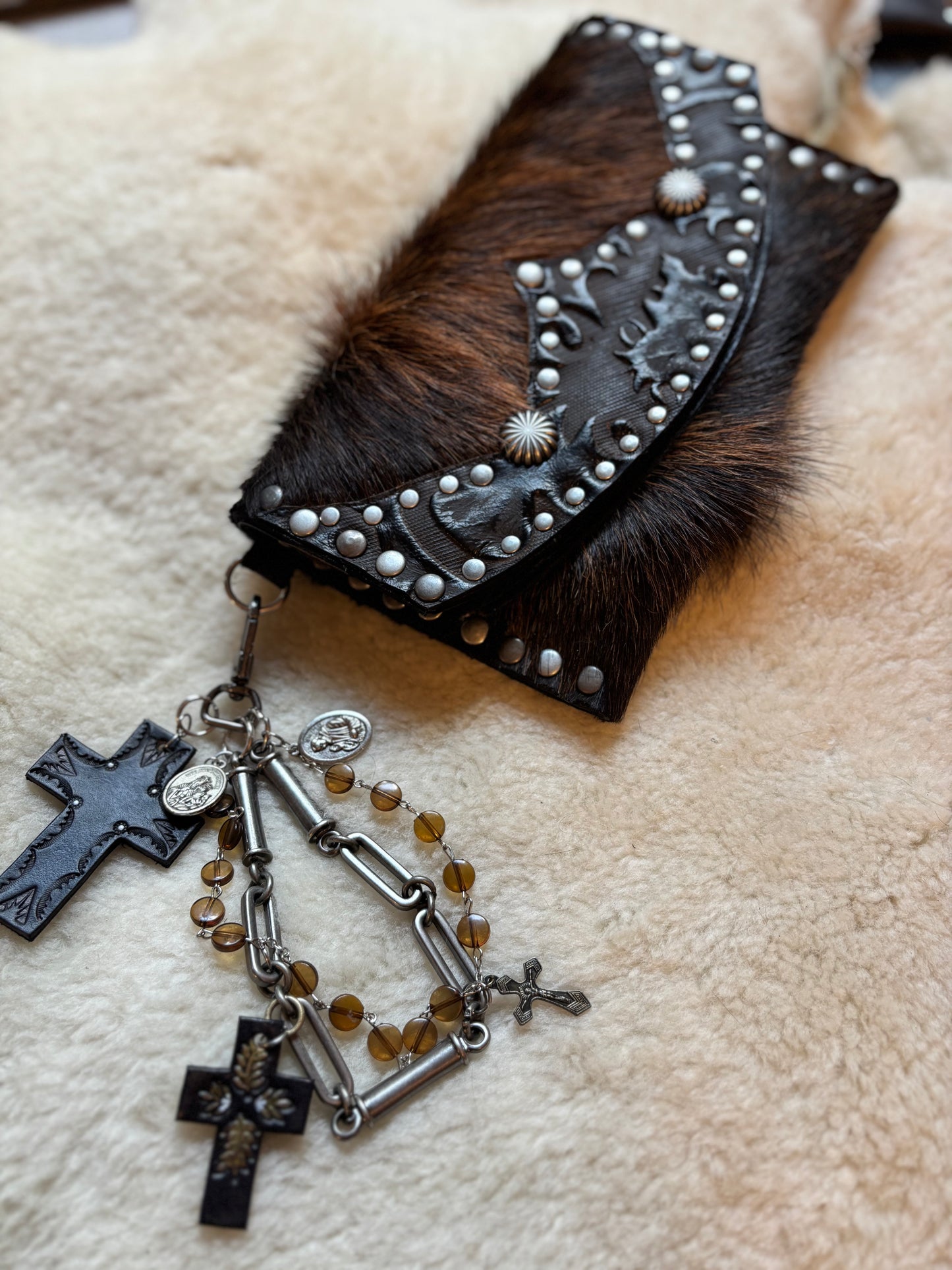 Hair-on Cowhide Sabbath Clutch