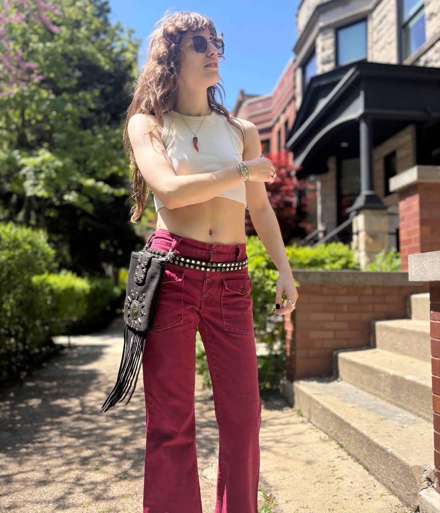 Black and Silver Crossbody Waist Bag