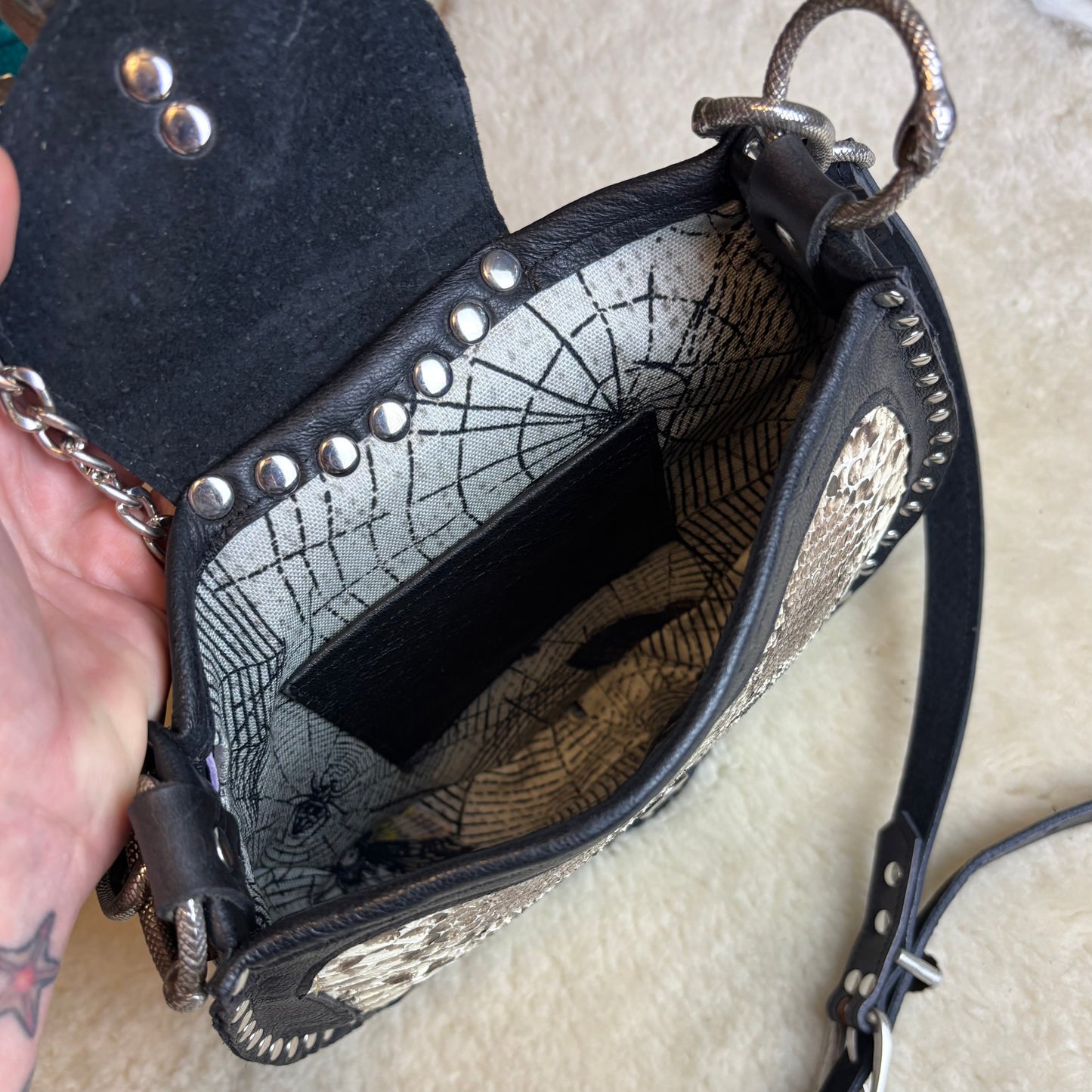 Snakeskin Scorpion Chain Bag