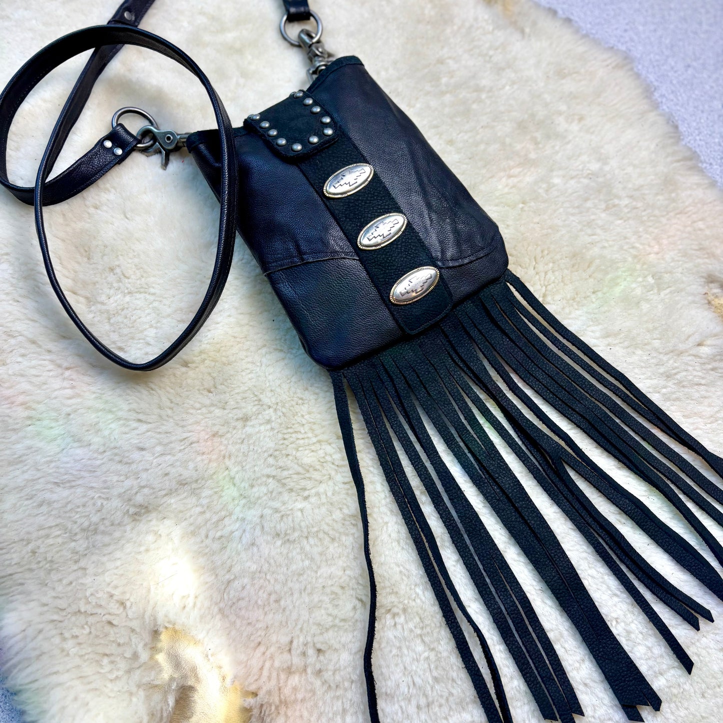 Black with Mixed Metals Convertible Crossbody