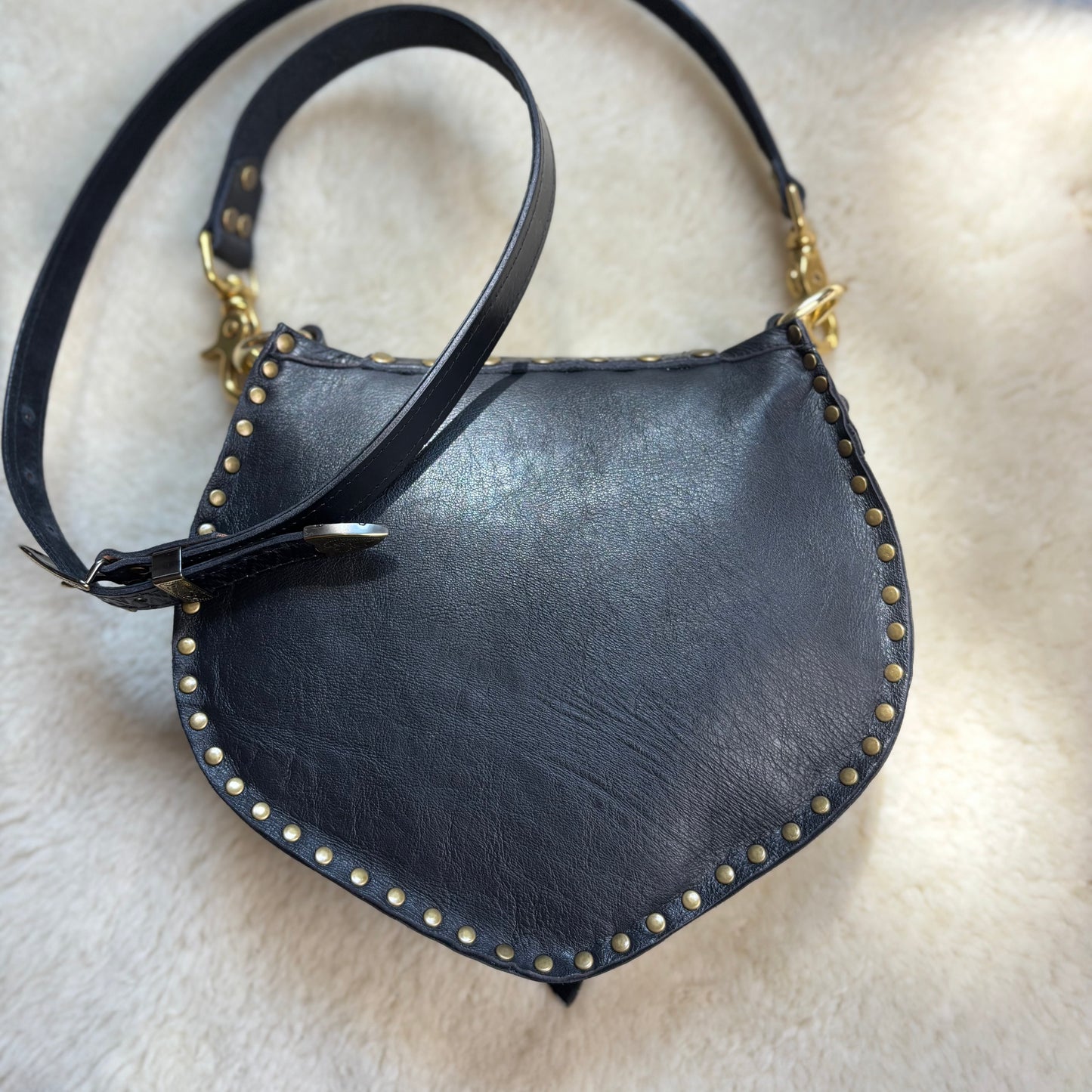 Black and Gold Crossbody with Chain