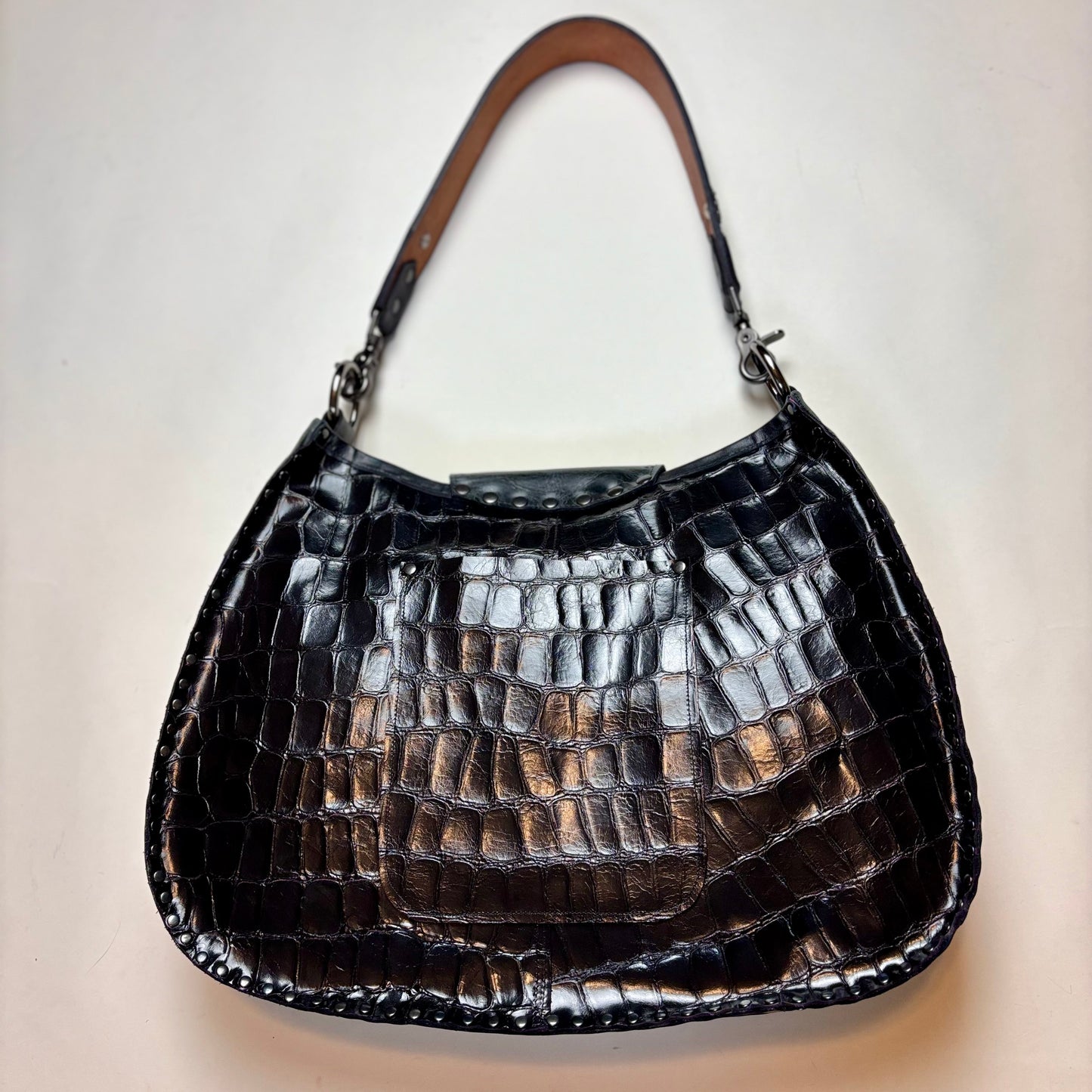 Black on Black Large Python Bag