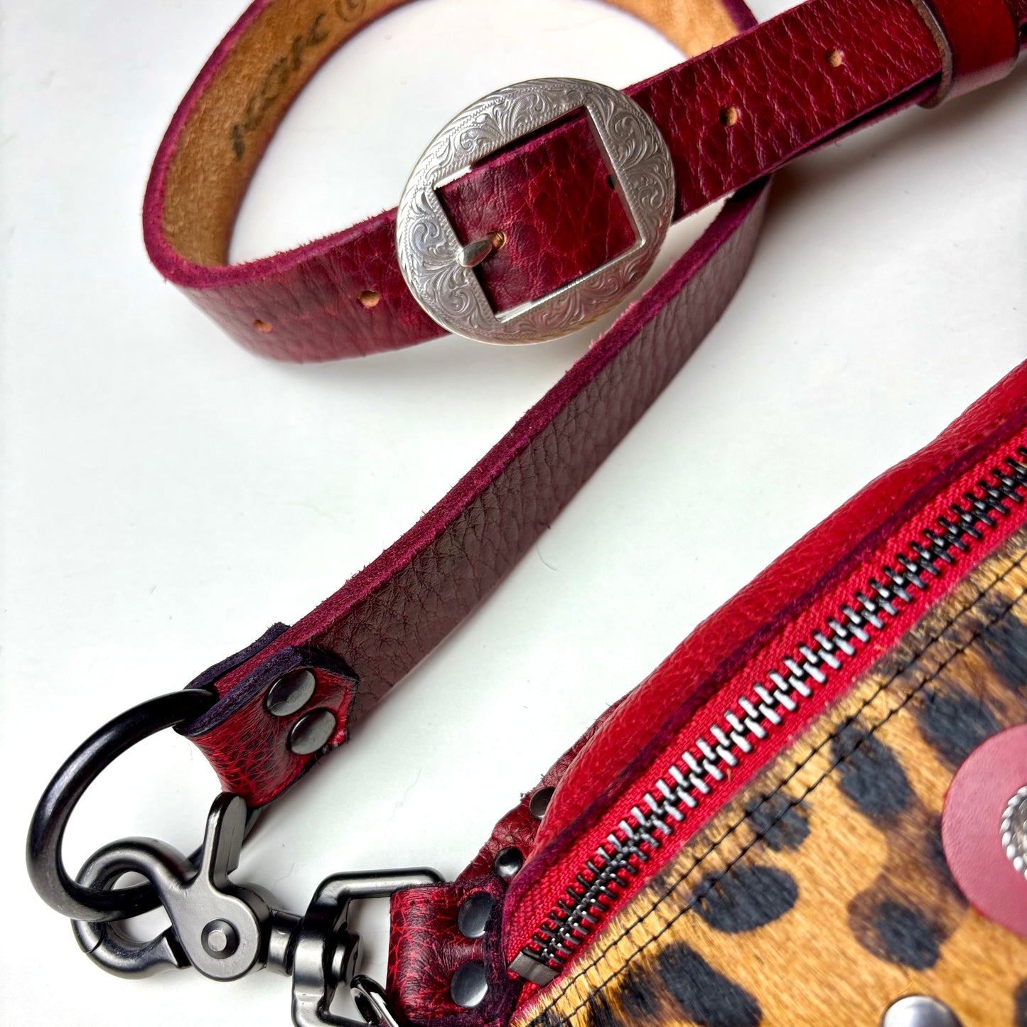 Red Leopard Convertible Waist Bag