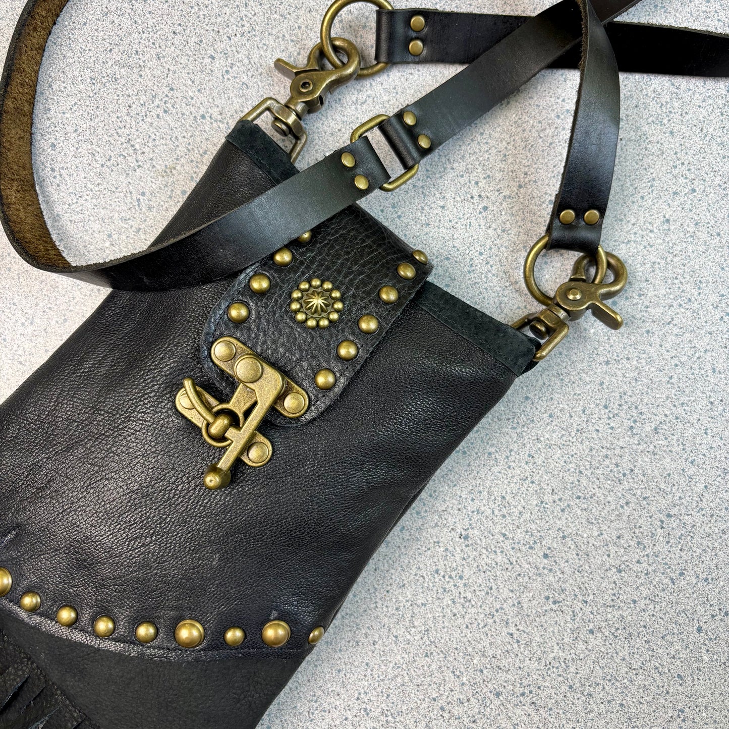 Black and Bronze Convertible Crossbody