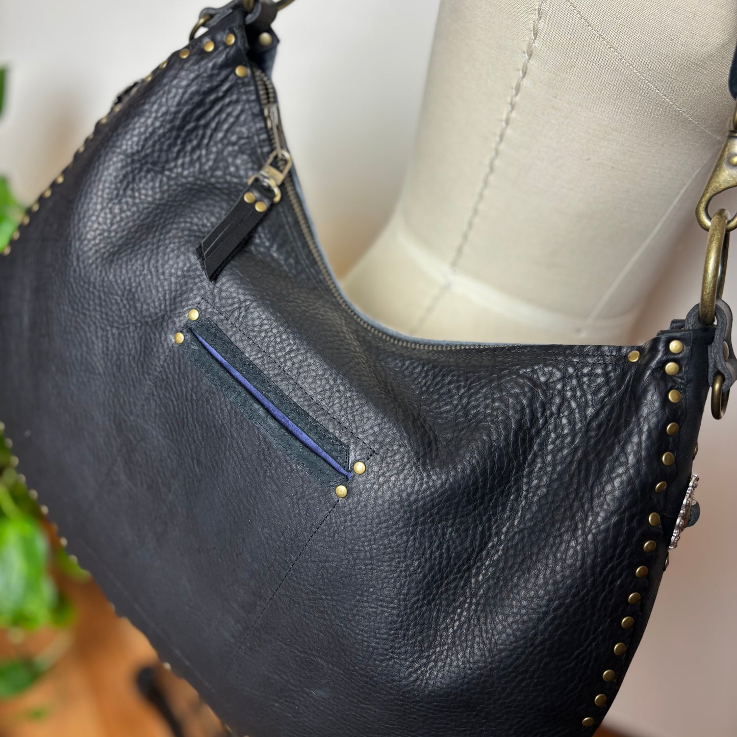 Zebra Bloom Ziptop Hobo