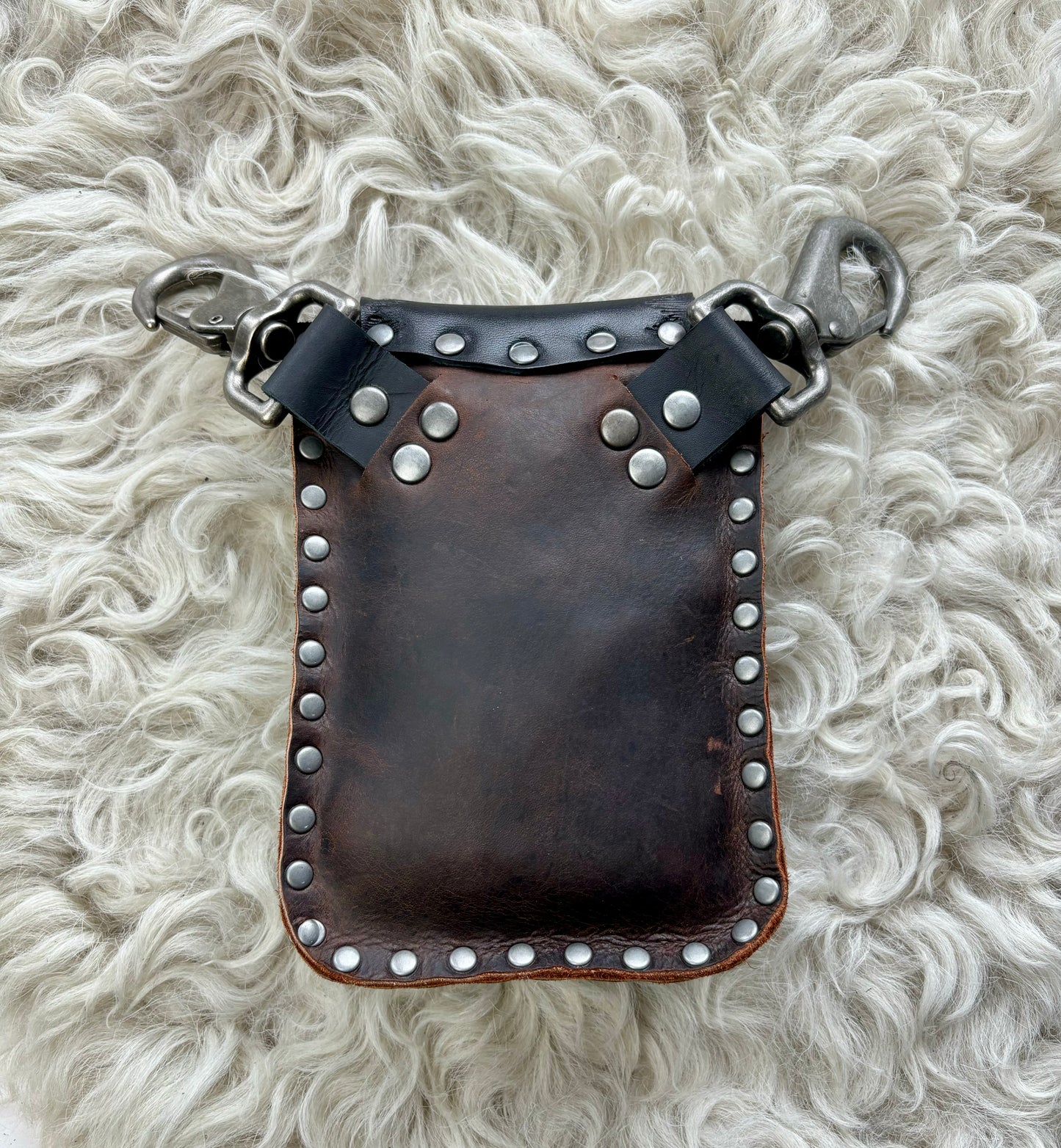 Black & Brown Biker Crossbody/Waist Bag