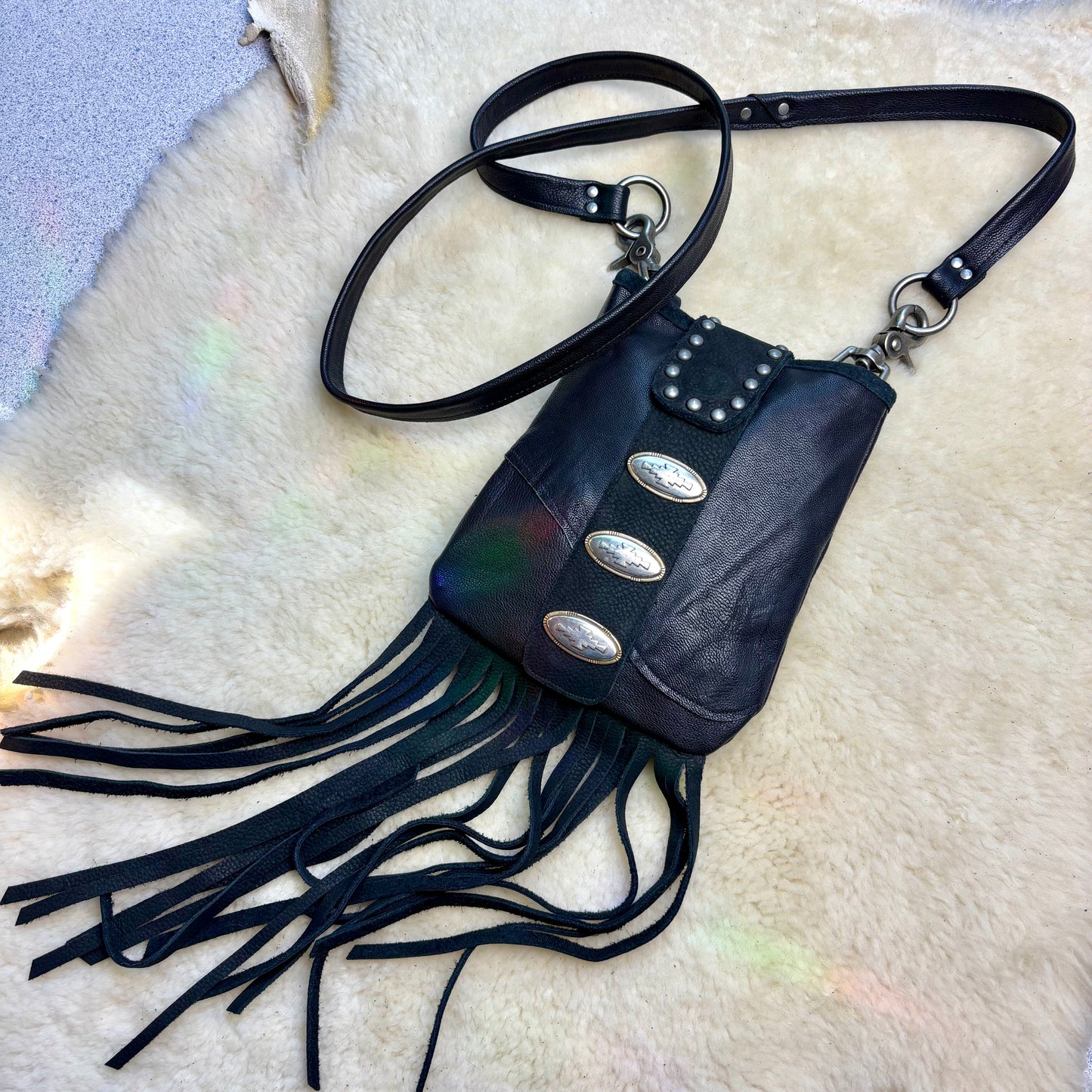 Black with Mixed Metals Convertible Crossbody