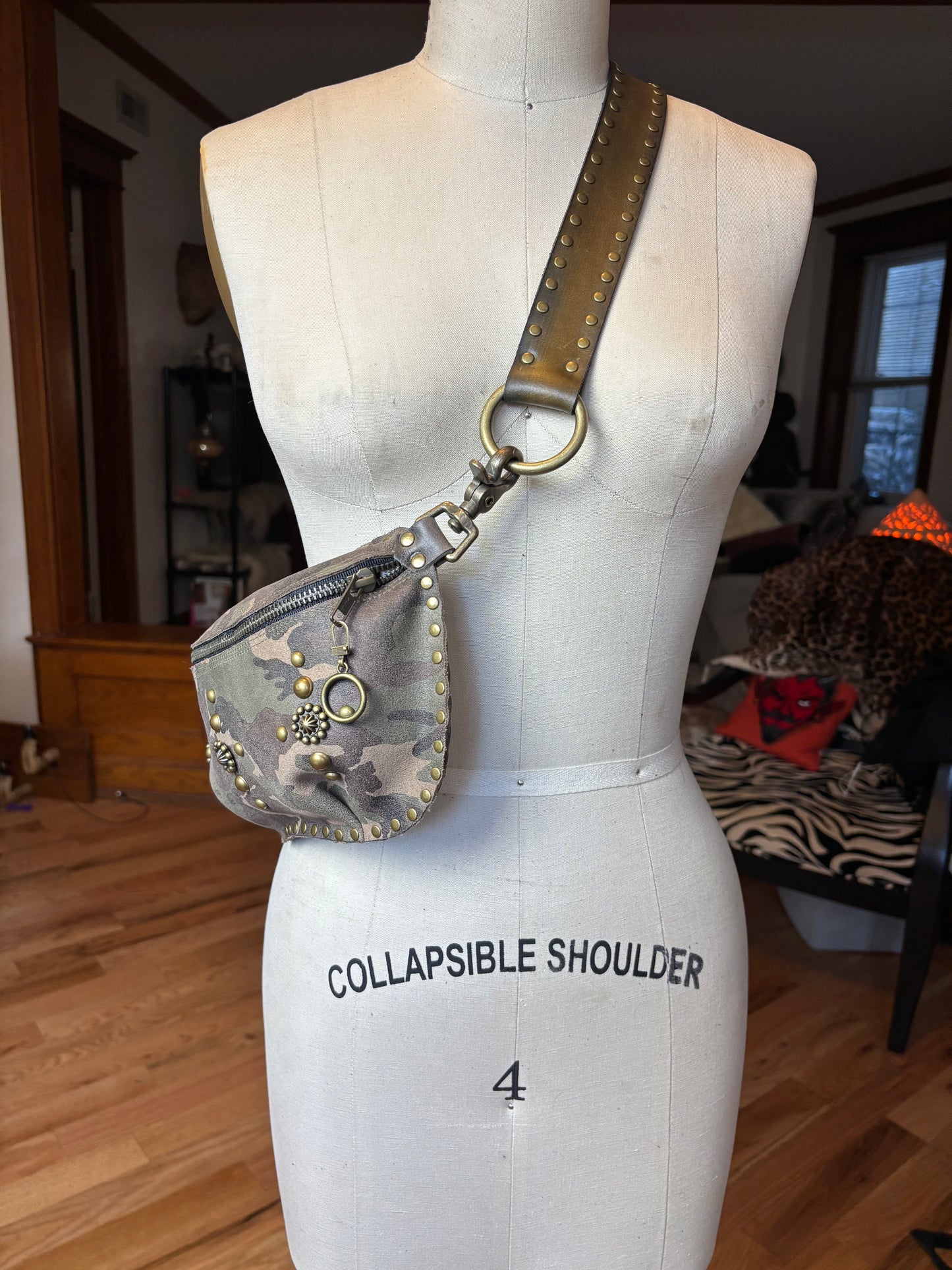 Camo Studded Fanny Pack