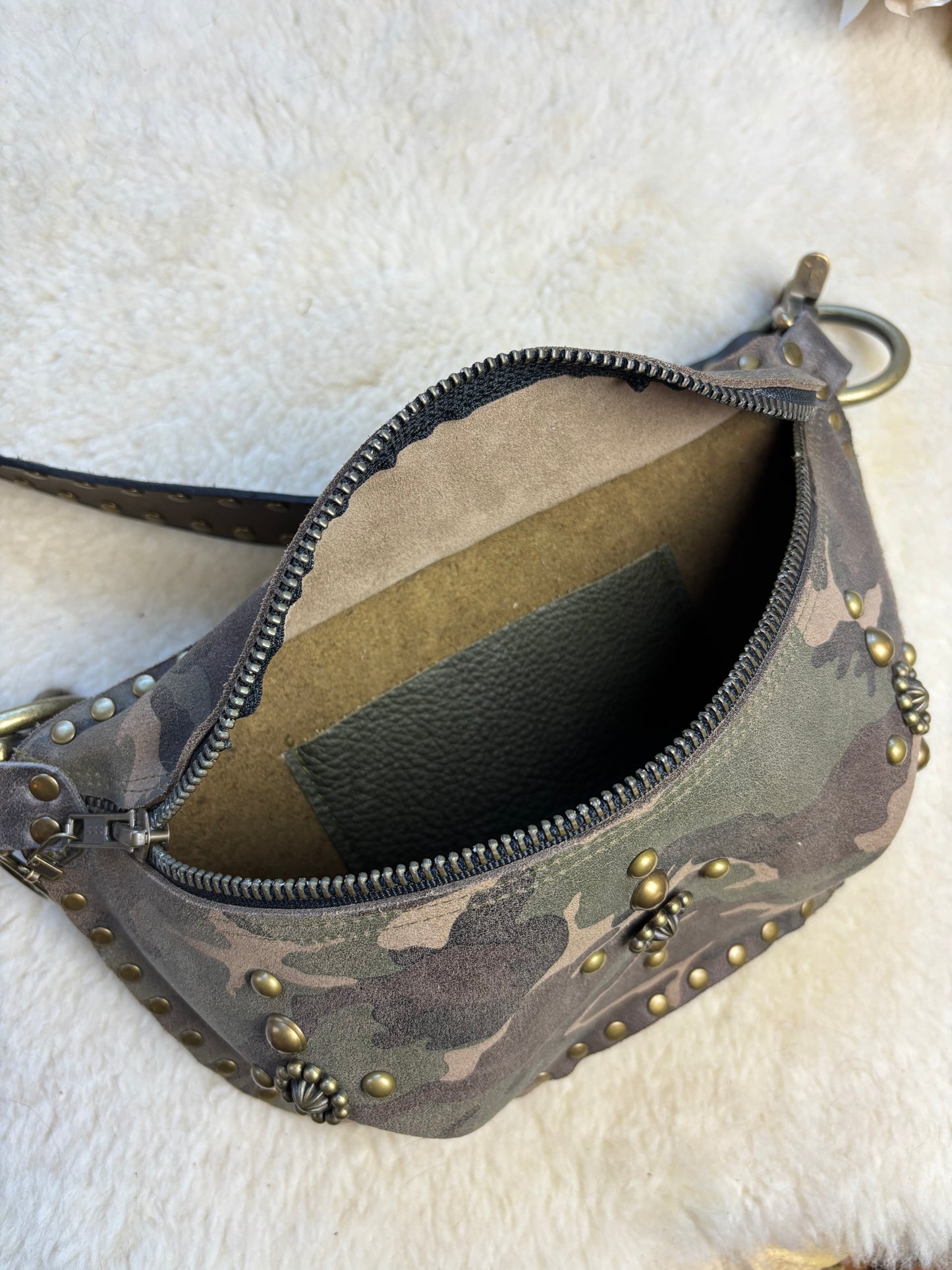 Camo Studded Fanny Pack