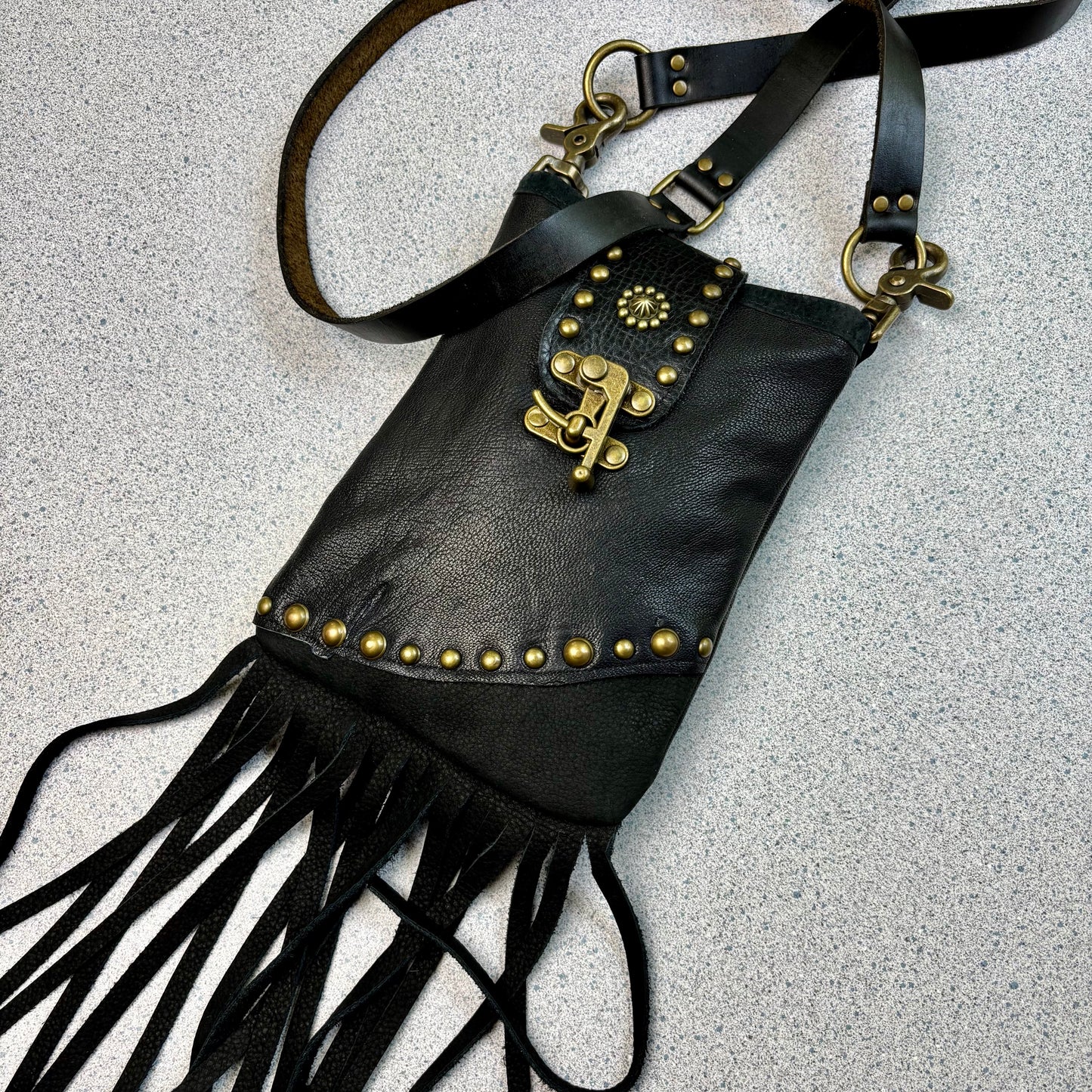 Black and Bronze Convertible Crossbody