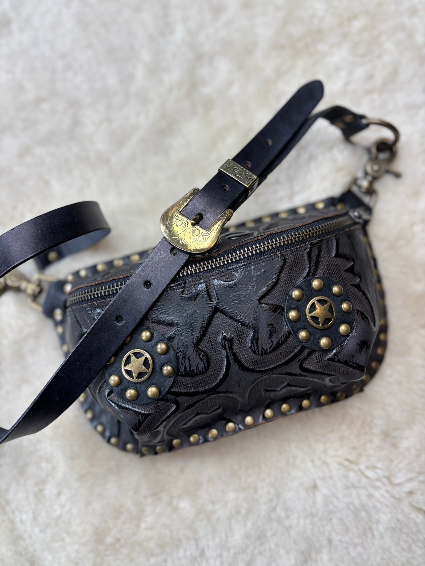 Black Gothic Fanny Pack with Stars