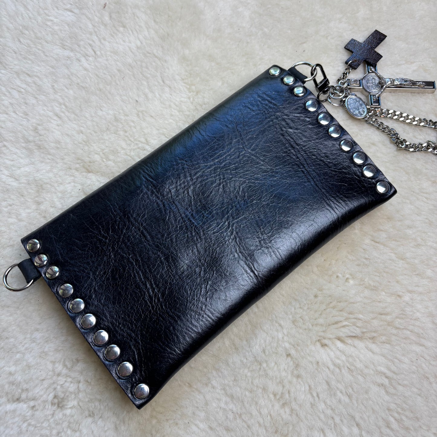 Black Heavy Leather Sabbath Clutch