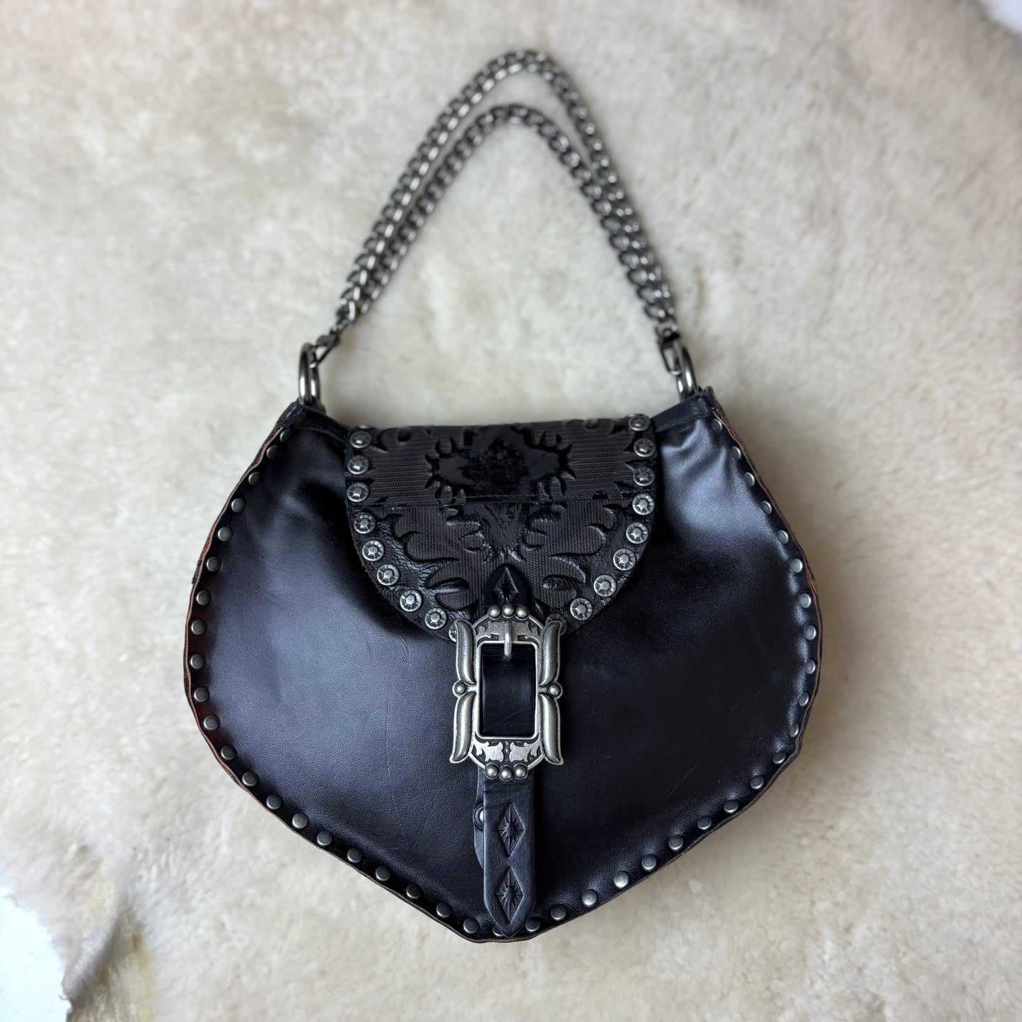 Black Gothic Chain Crossbody