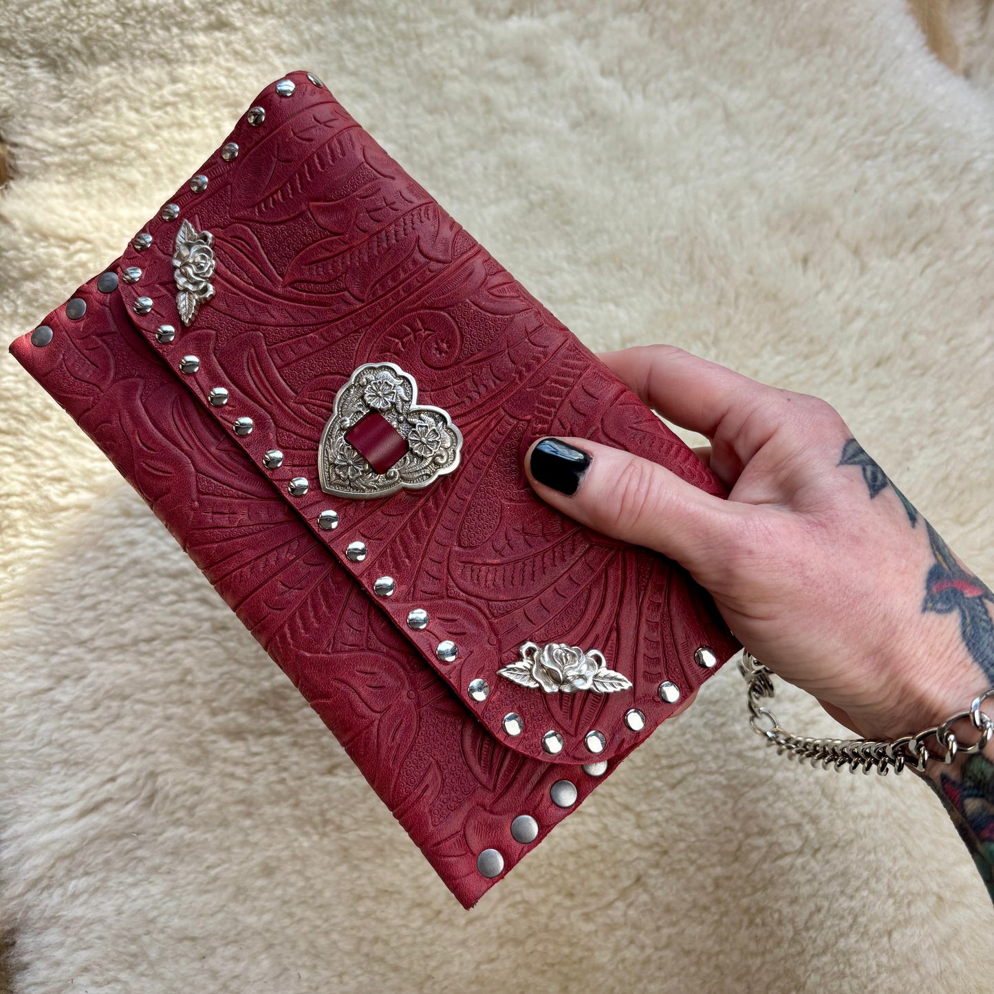 Red Heart Clutch
