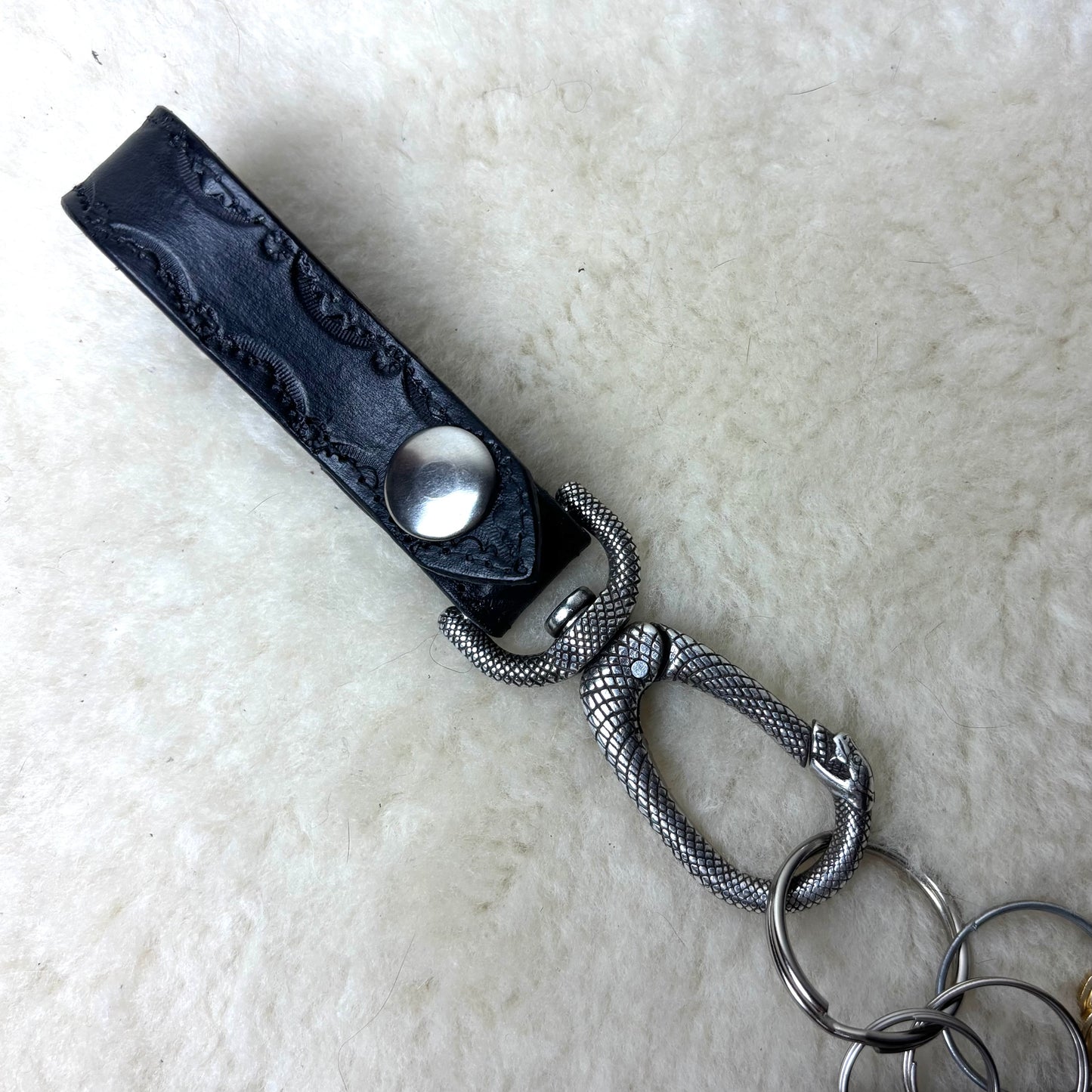 Black Python Belt Key Hook