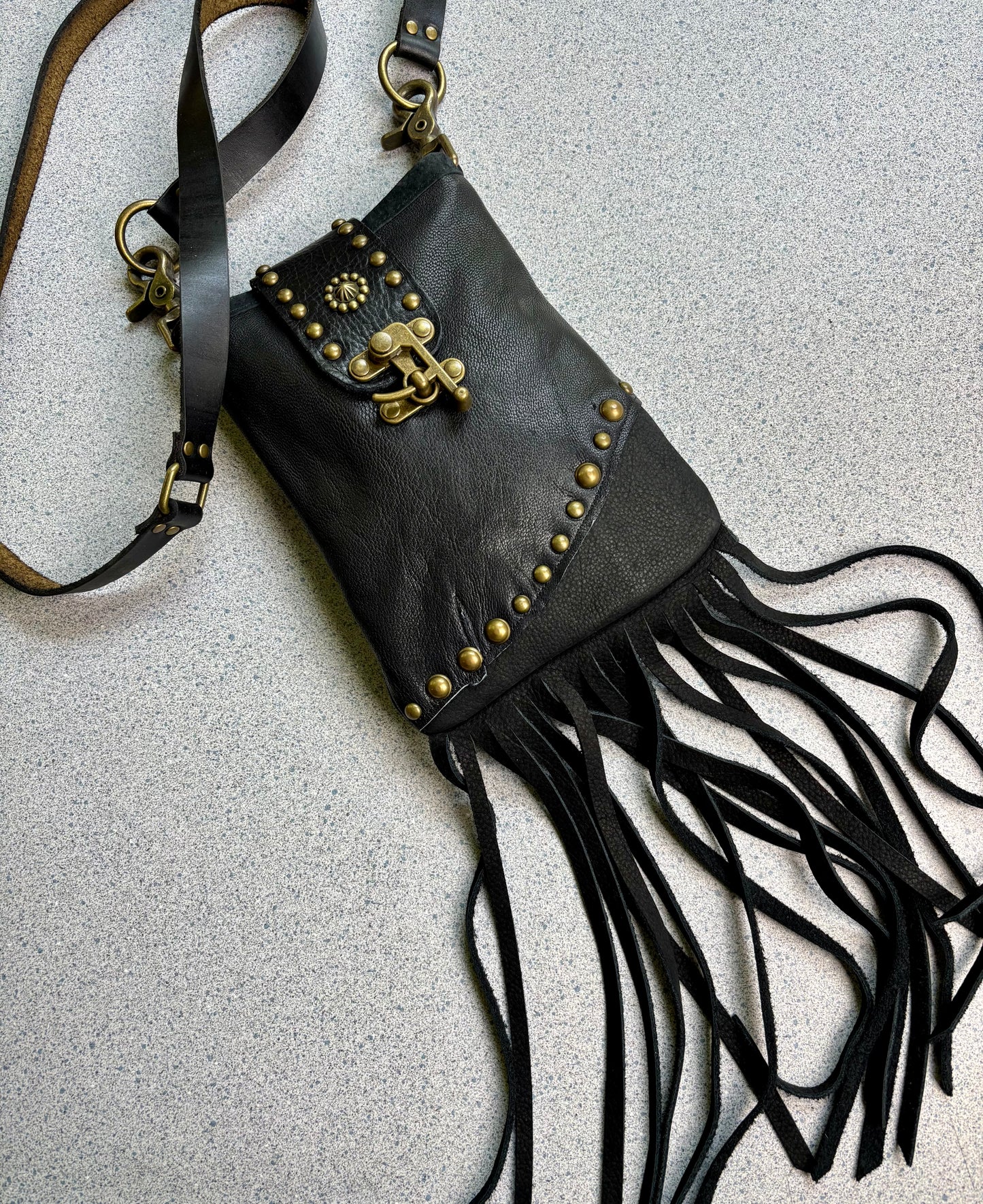Black and Bronze Convertible Crossbody