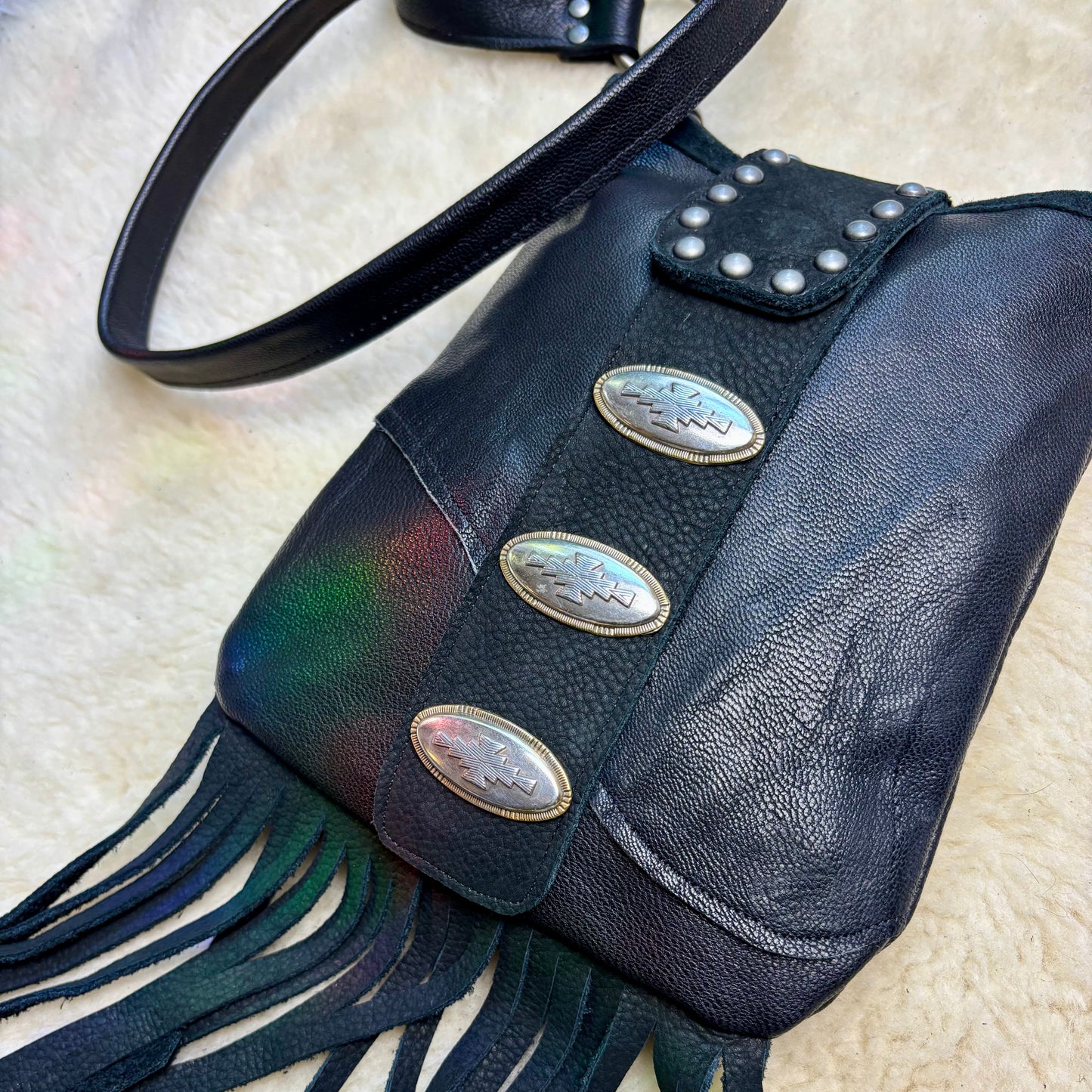 Black with Mixed Metals Convertible Crossbody