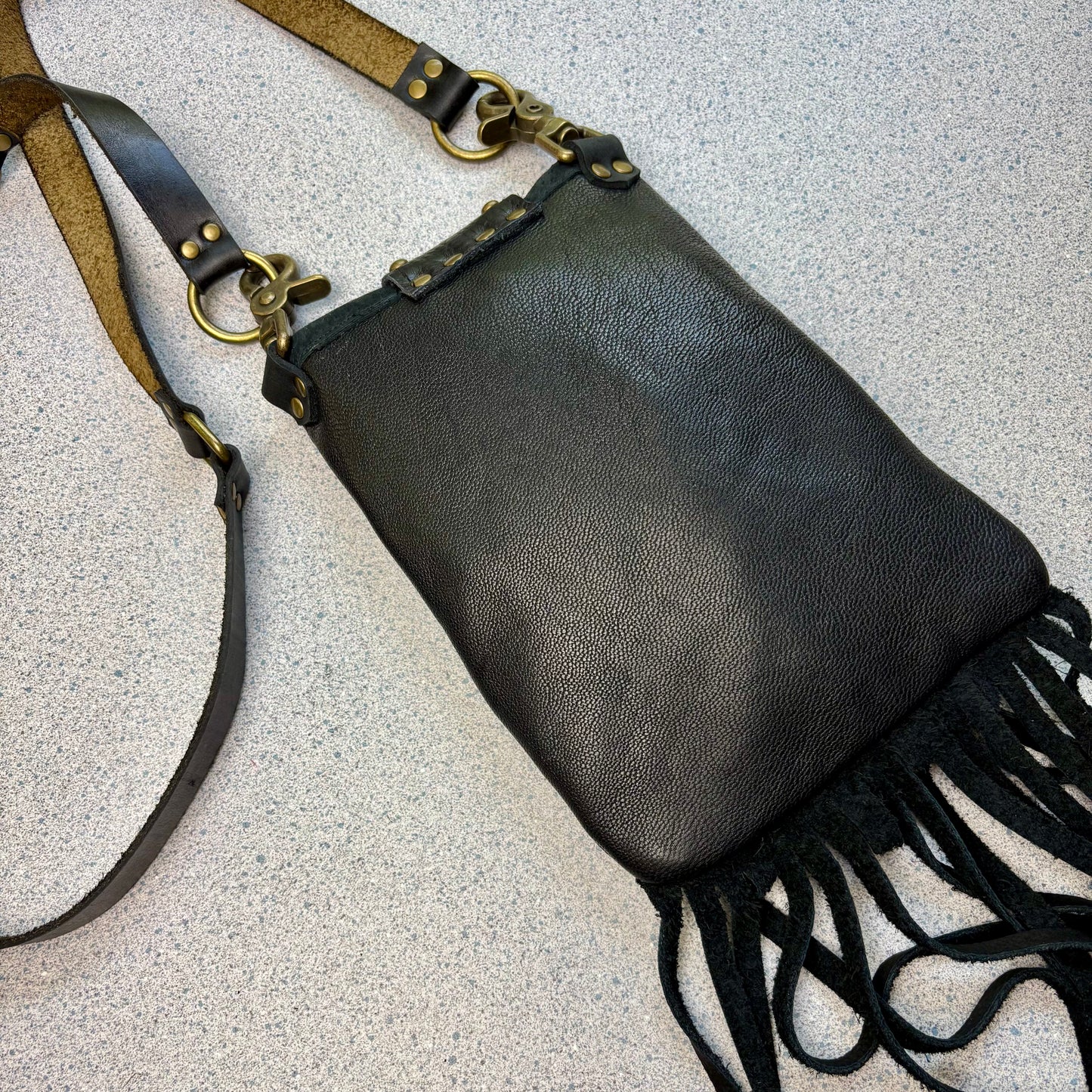 Black and Bronze Convertible Crossbody