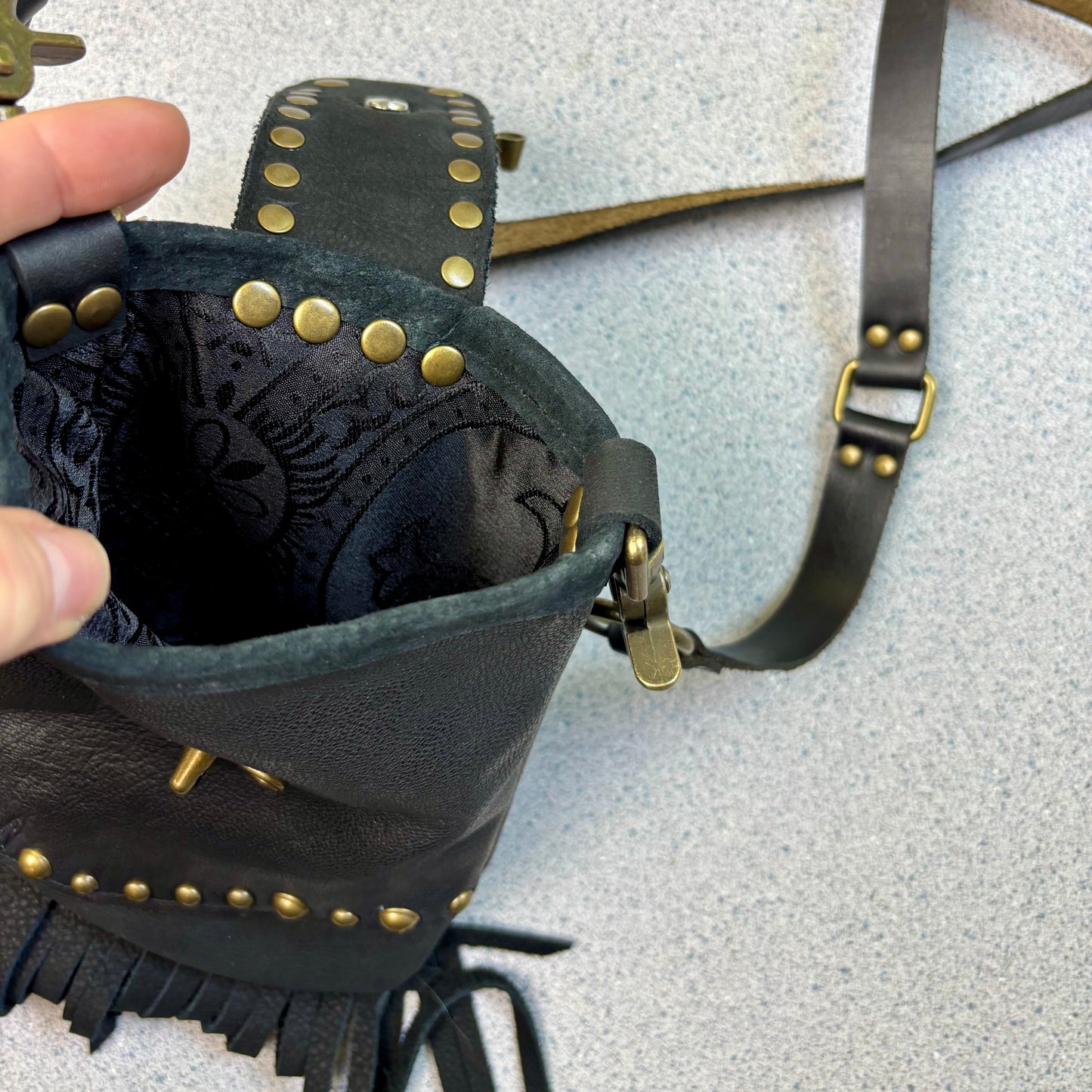 Black and Bronze Convertible Crossbody