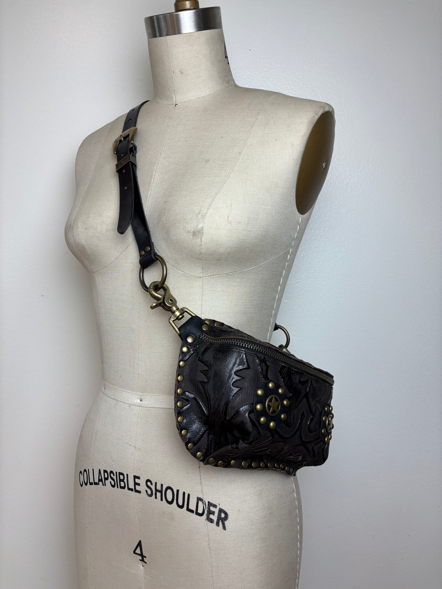 Black Gothic Fanny Pack with Stars