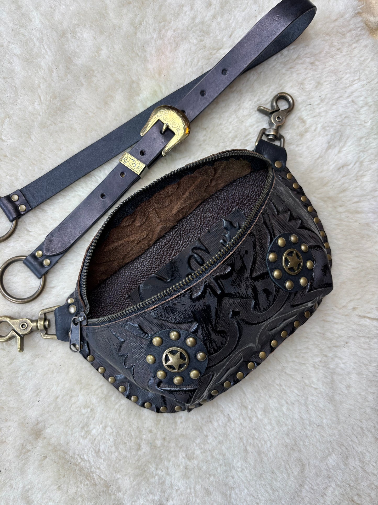 Black Gothic Fanny Pack with Stars