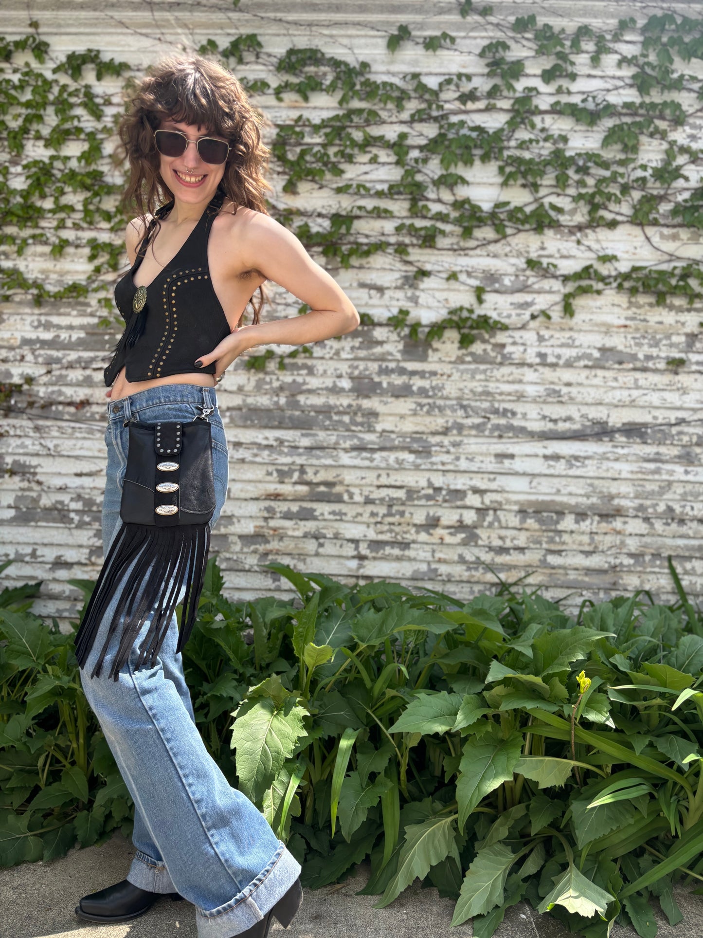 Black with Mixed Metals Convertible Crossbody