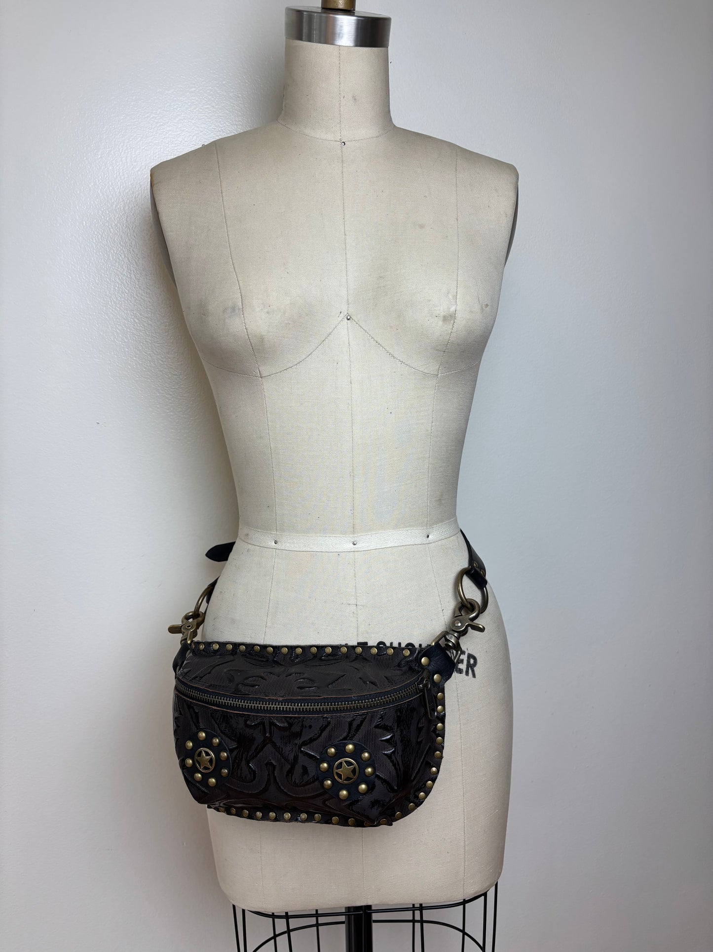 Black Gothic Fanny Pack with Stars