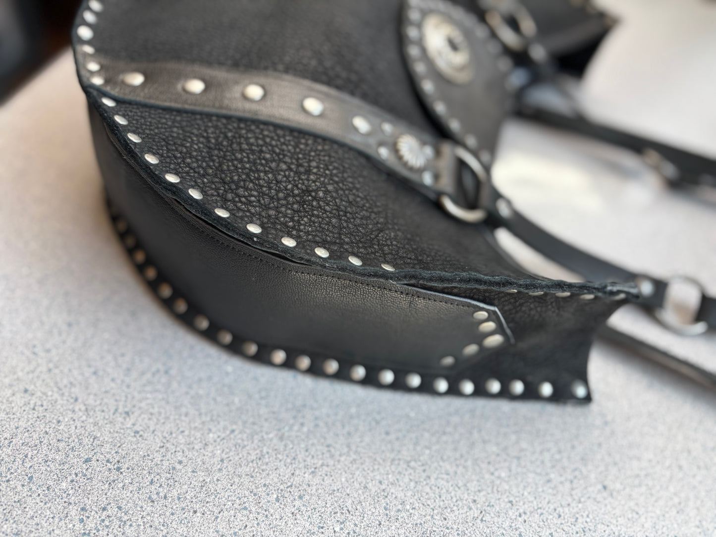 Black Crescent Concho Bag