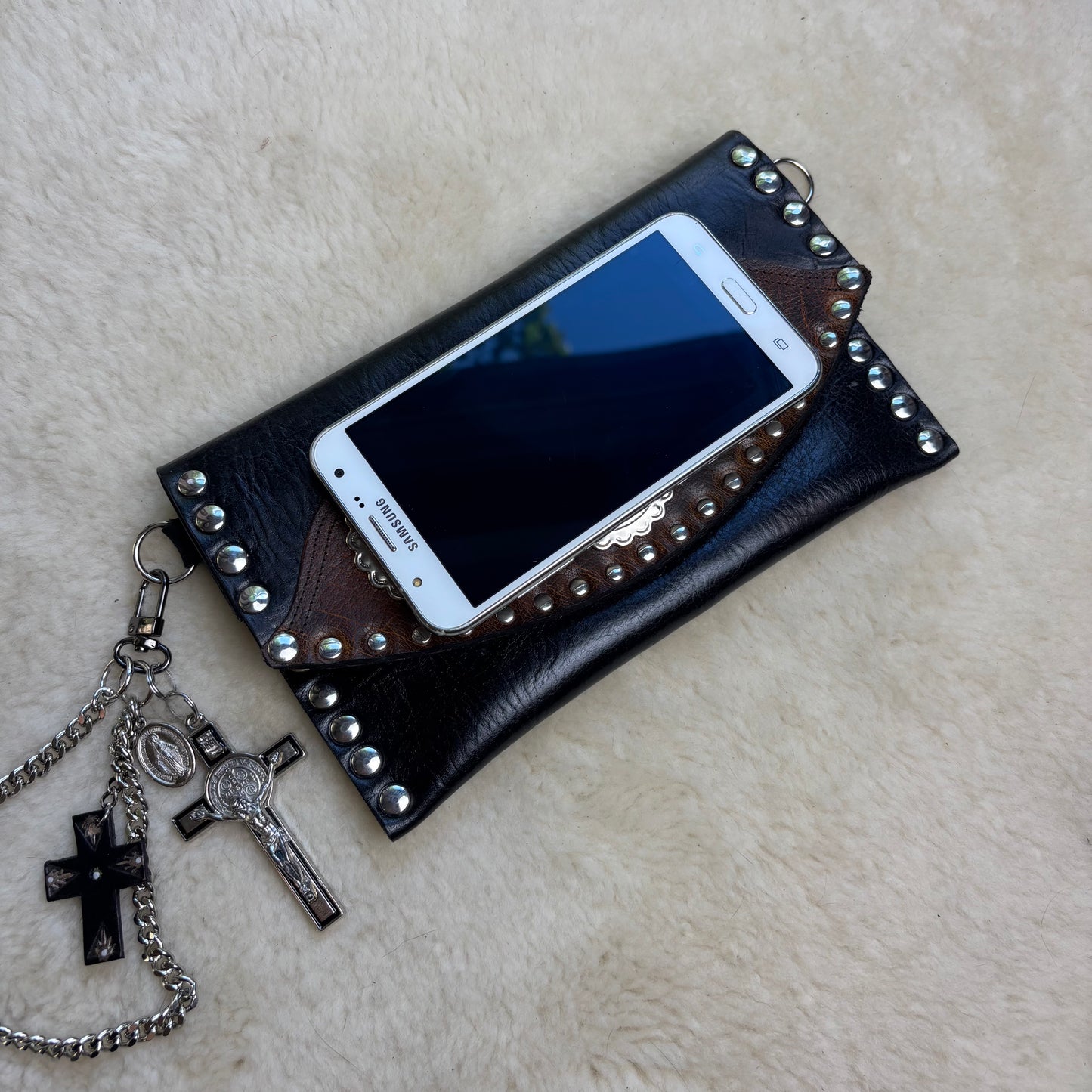 Black Heavy Leather Sabbath Clutch