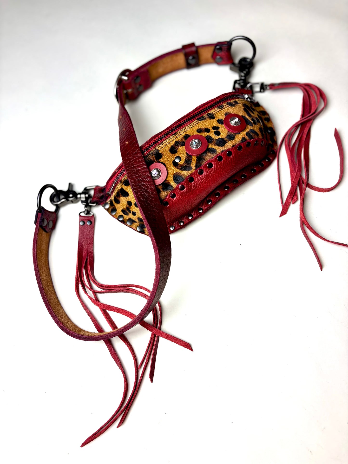 Red Leopard Convertible Waist Bag