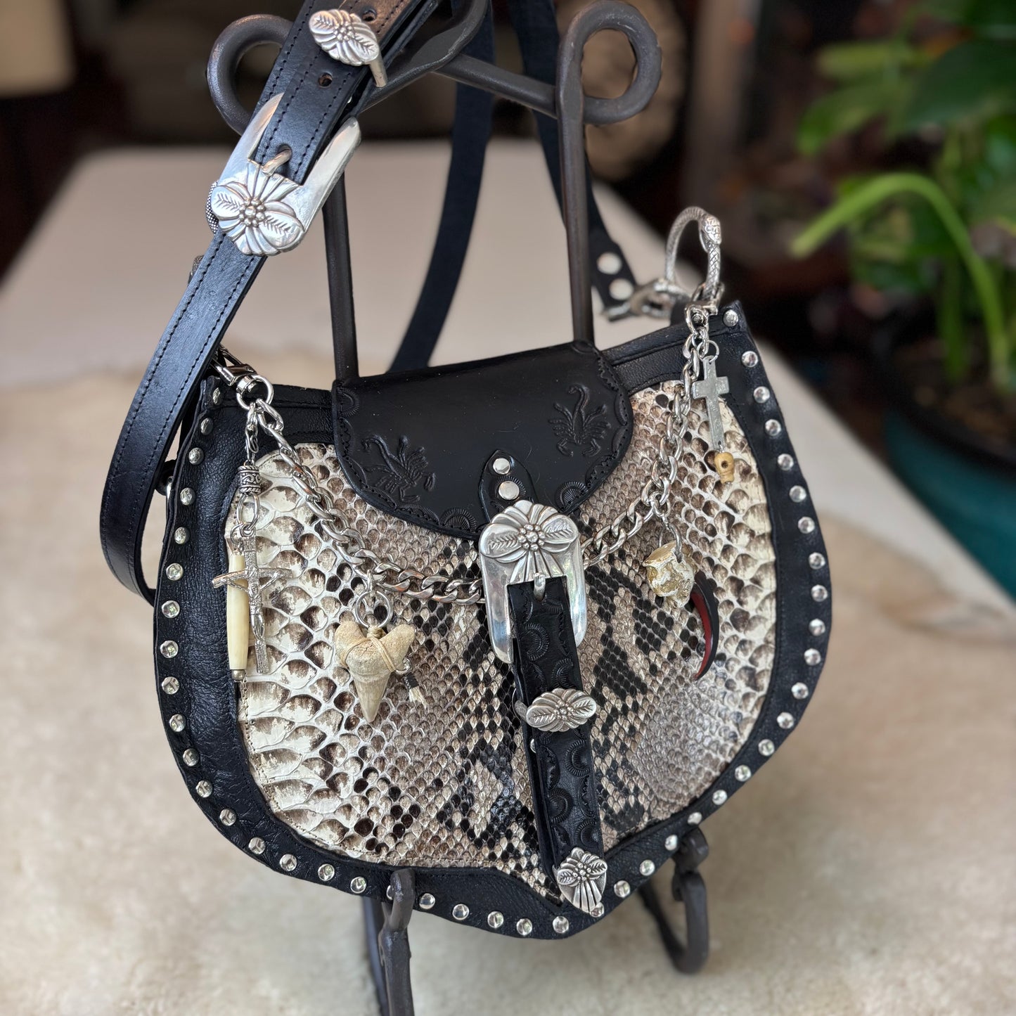 Snakeskin Scorpion Chain Bag