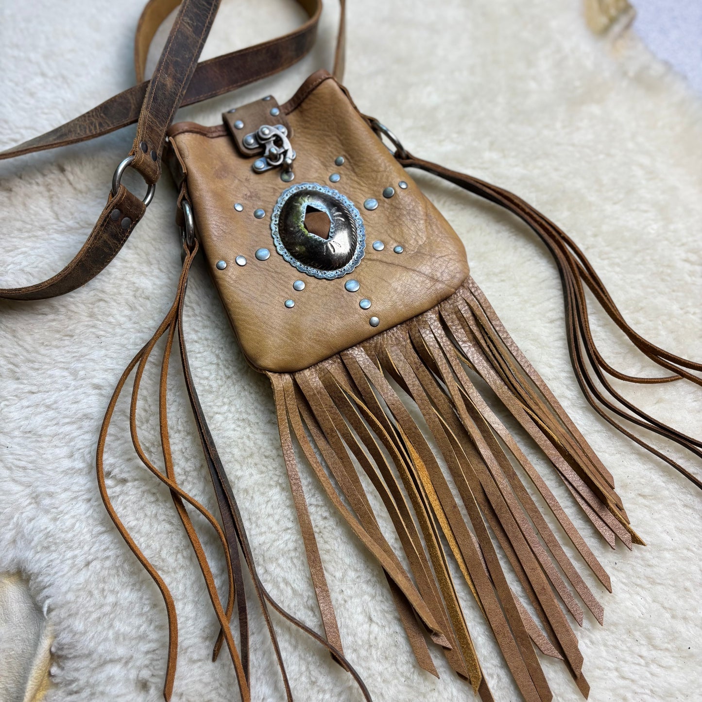 Reclaimed Leather Concho Bag