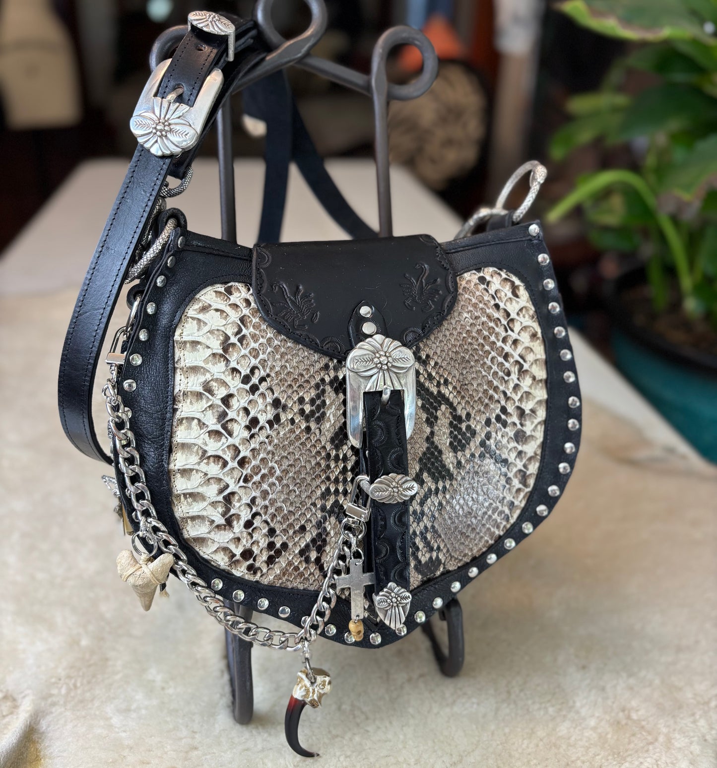 Snakeskin Scorpion Chain Bag