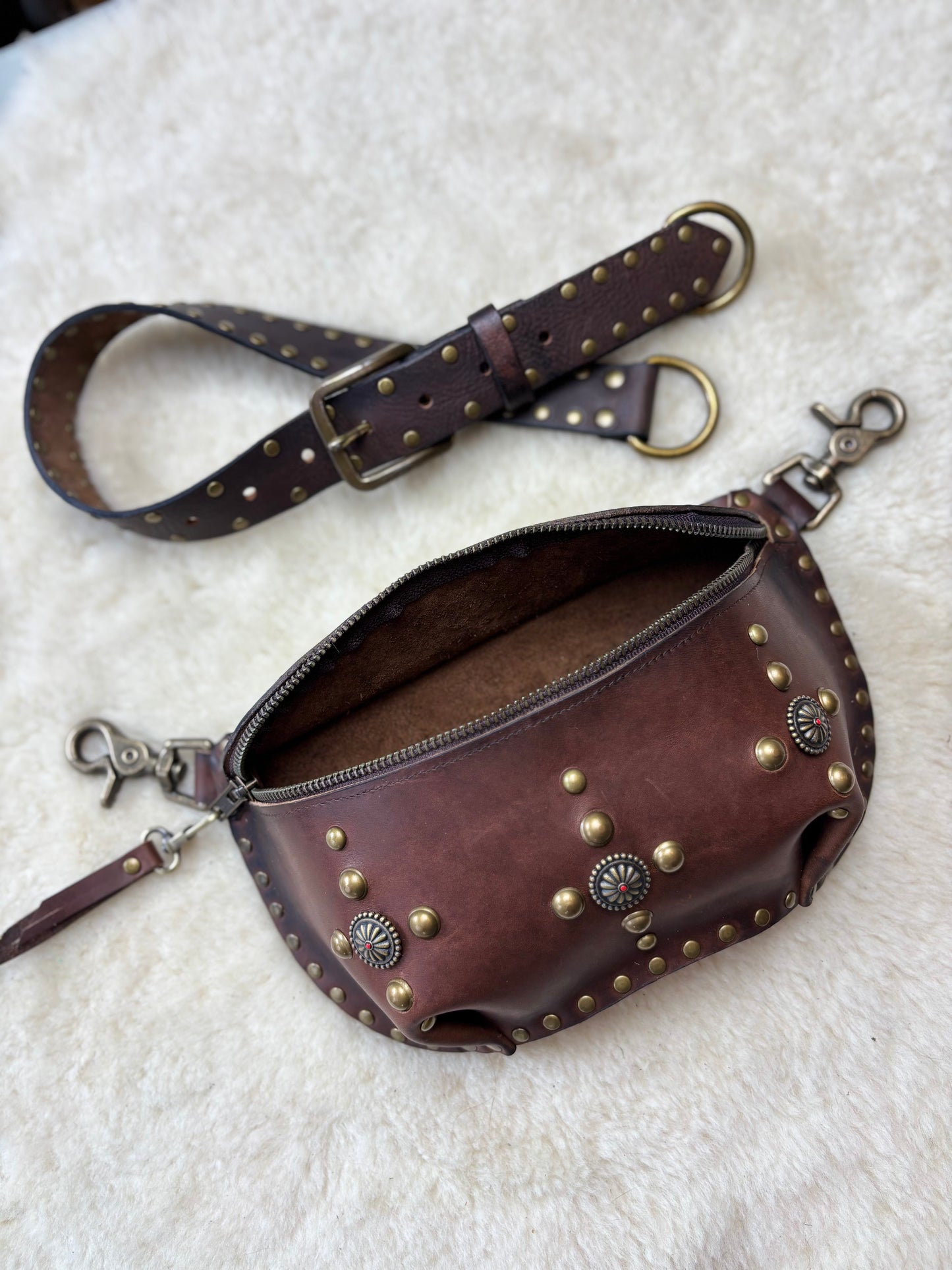 Brown Leather Classic Fanny Pack