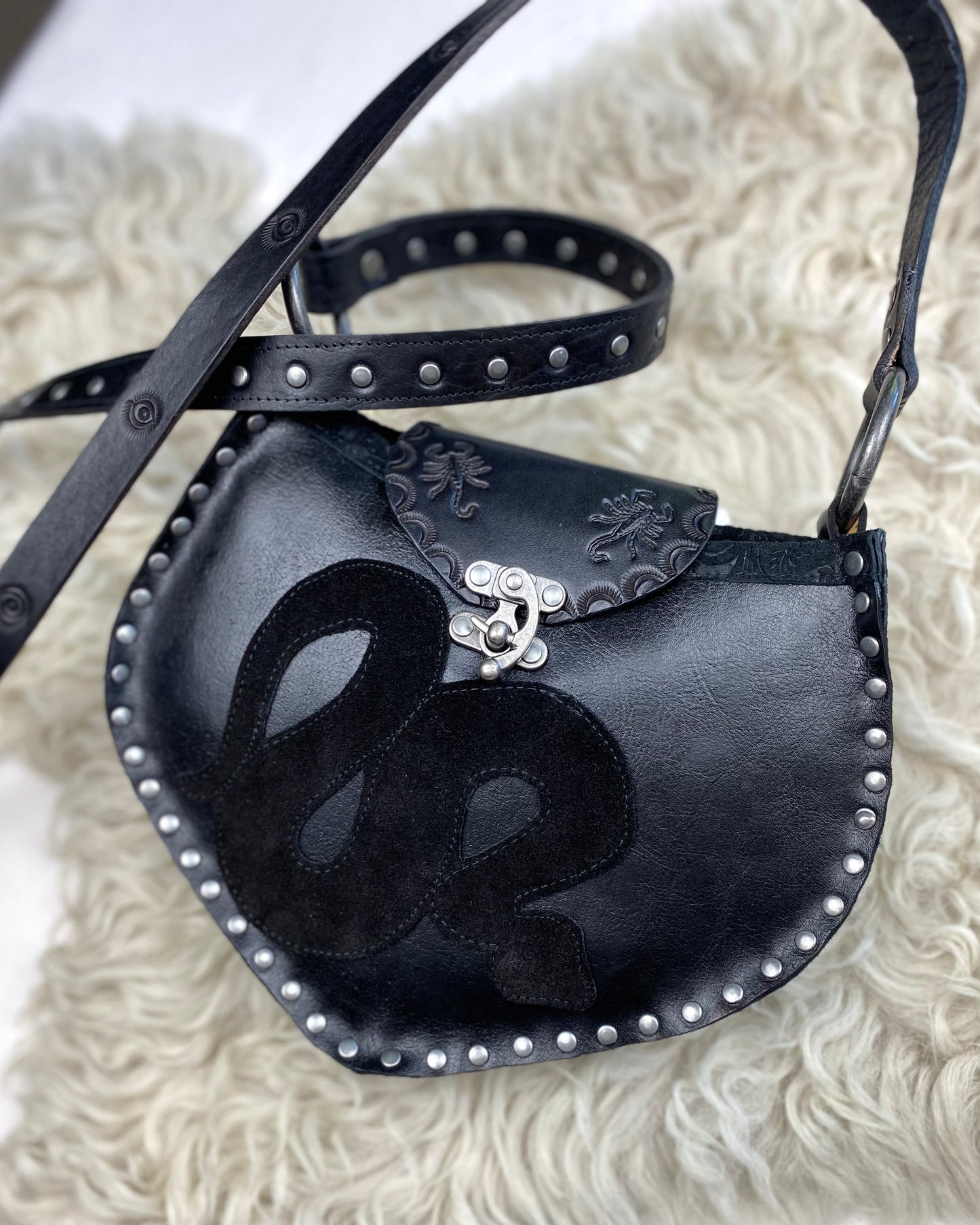 Black on Black Snake Bag