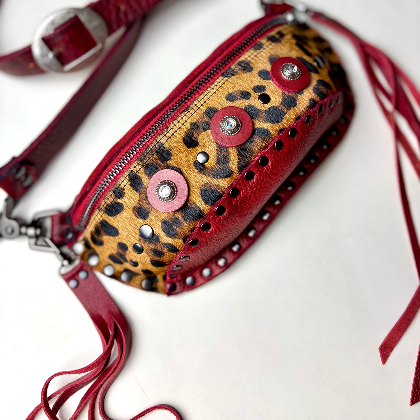 Red Leopard Convertible Waist Bag