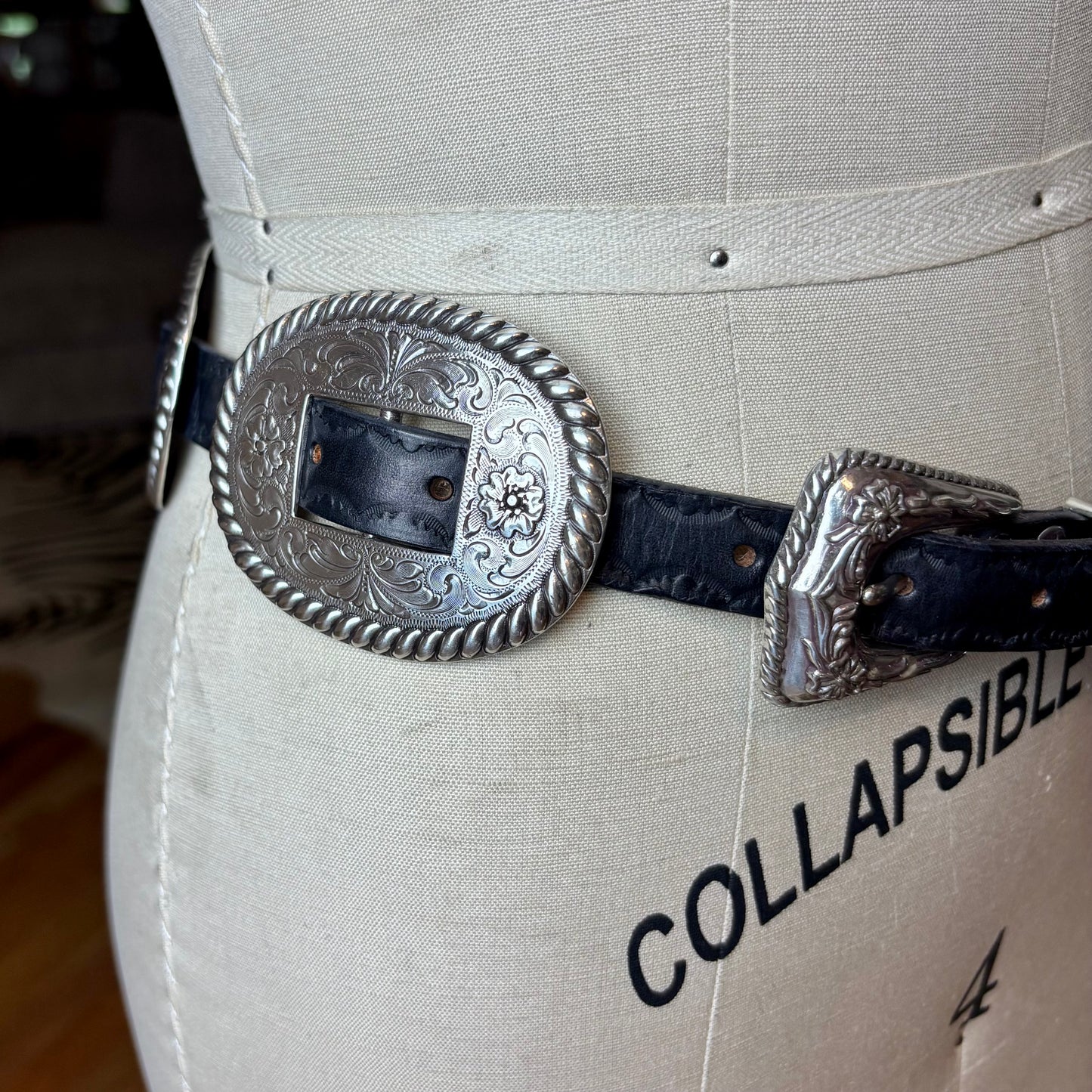 Stamped Leather Concho Belt