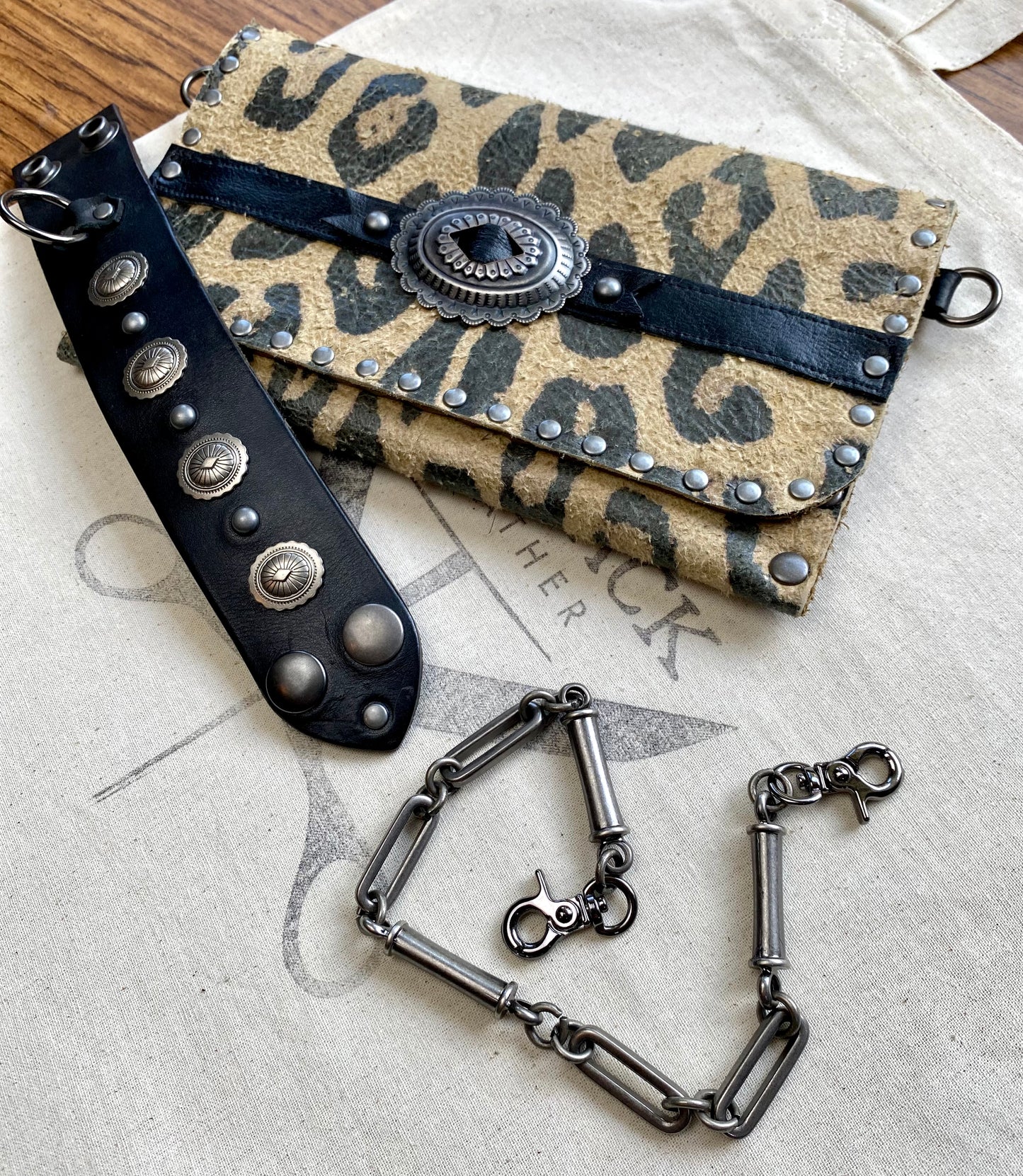 Leopard Concho Clutch and Cuff
