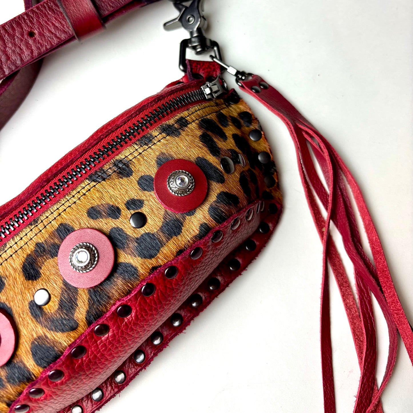 Red Leopard Convertible Waist Bag