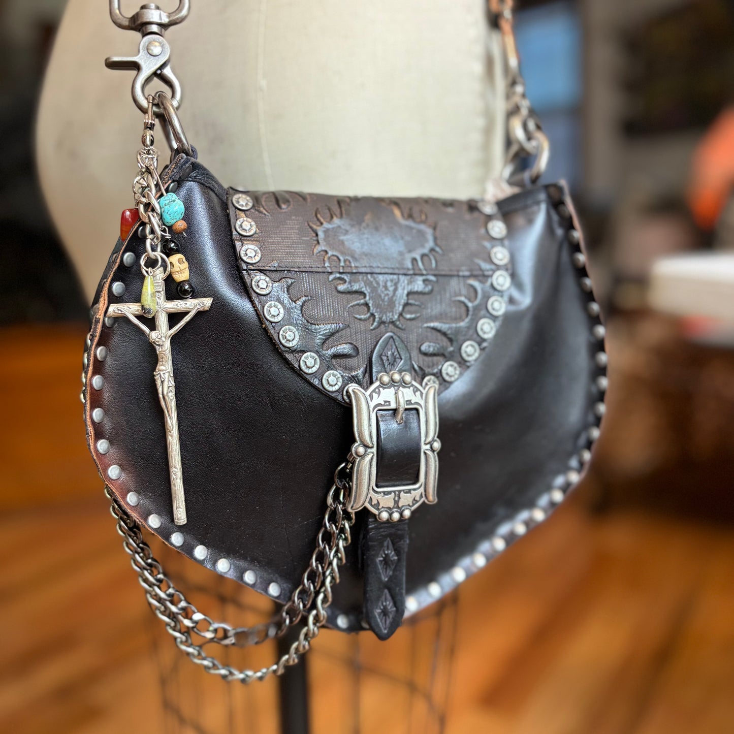 Silver Cross Bag Charm