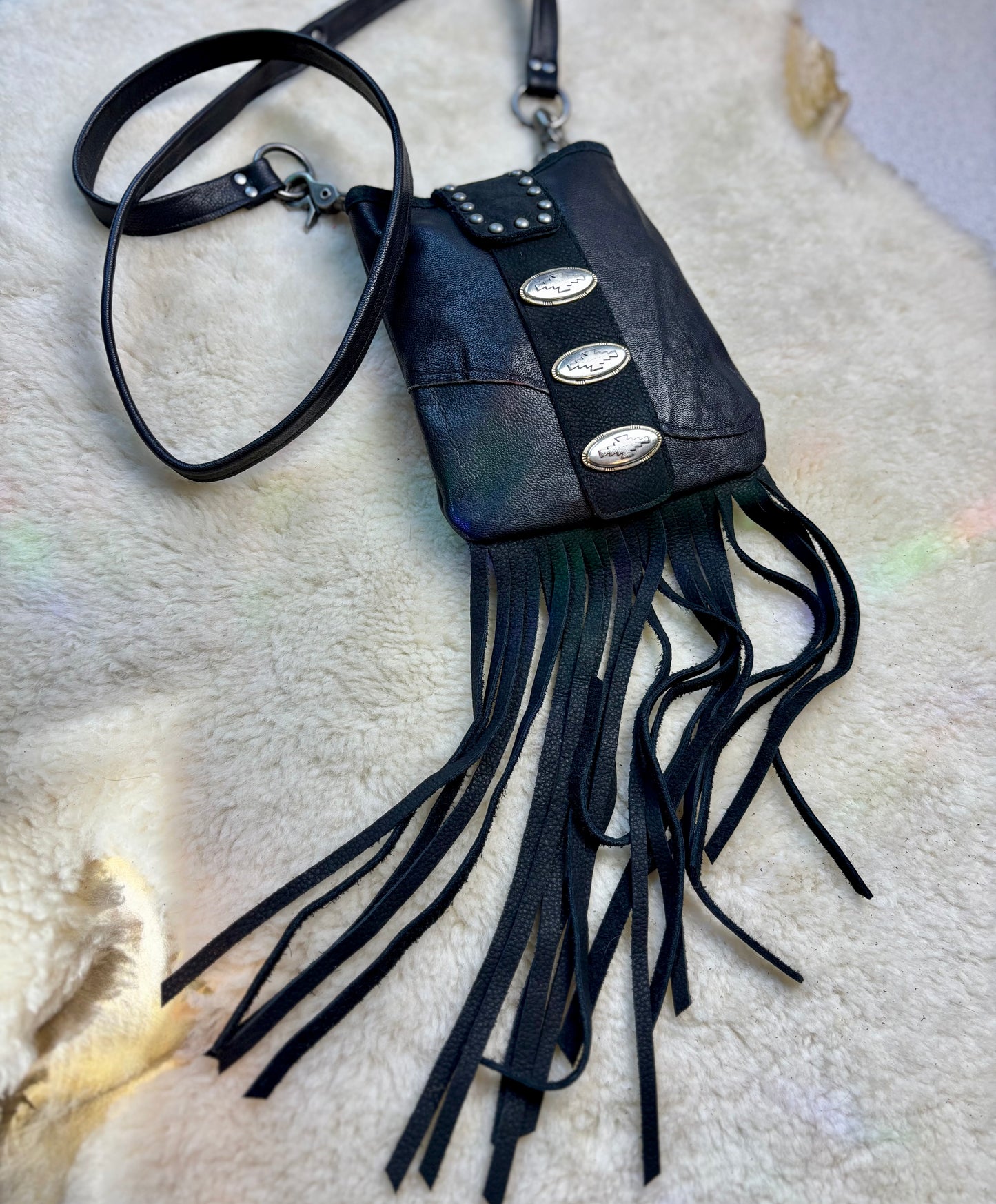 Black with Mixed Metals Convertible Crossbody