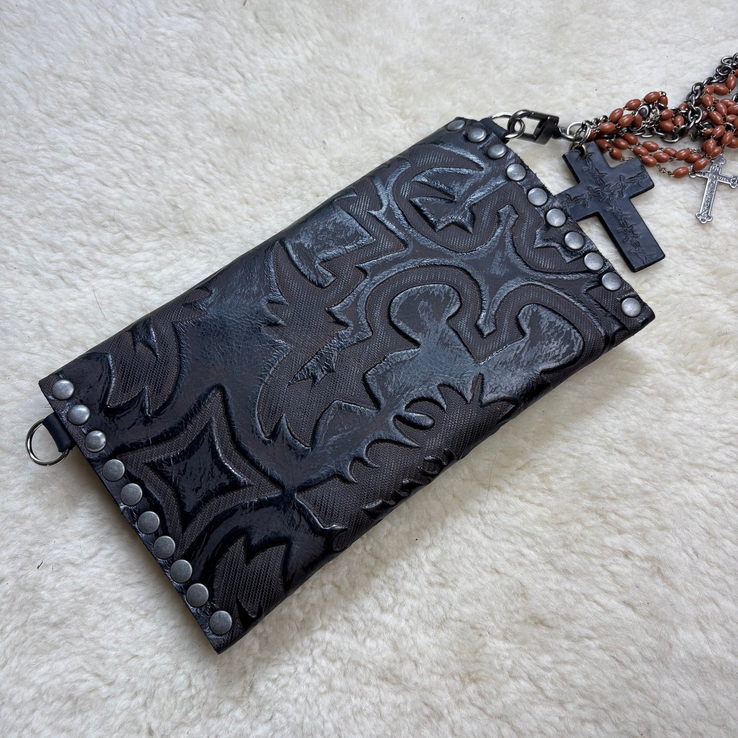 Black Gothic Print Sabbath Clutch