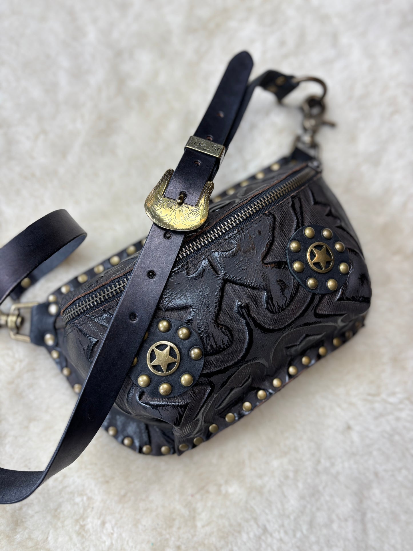 Black Gothic Fanny Pack with Stars