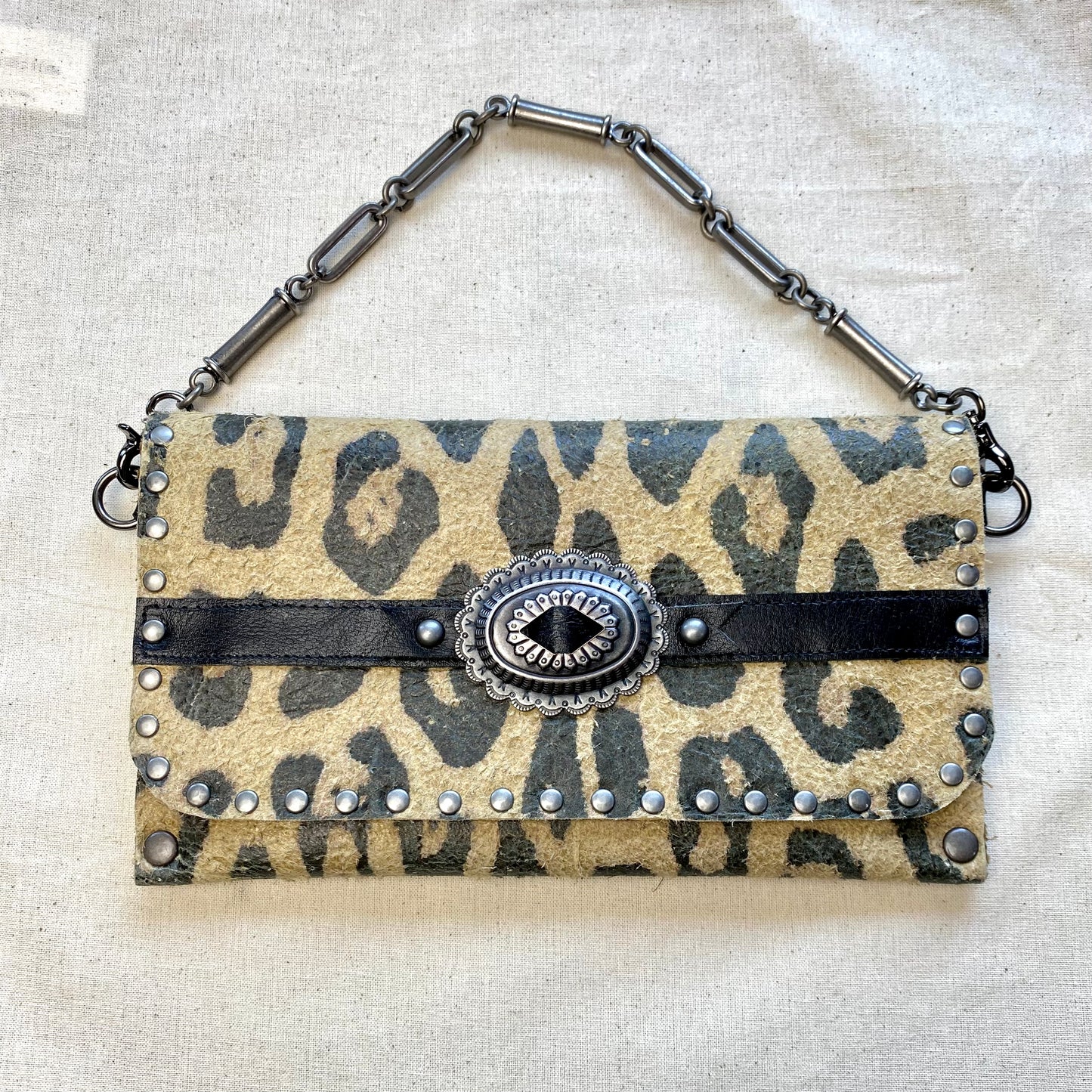 Leopard Concho Clutch and Cuff