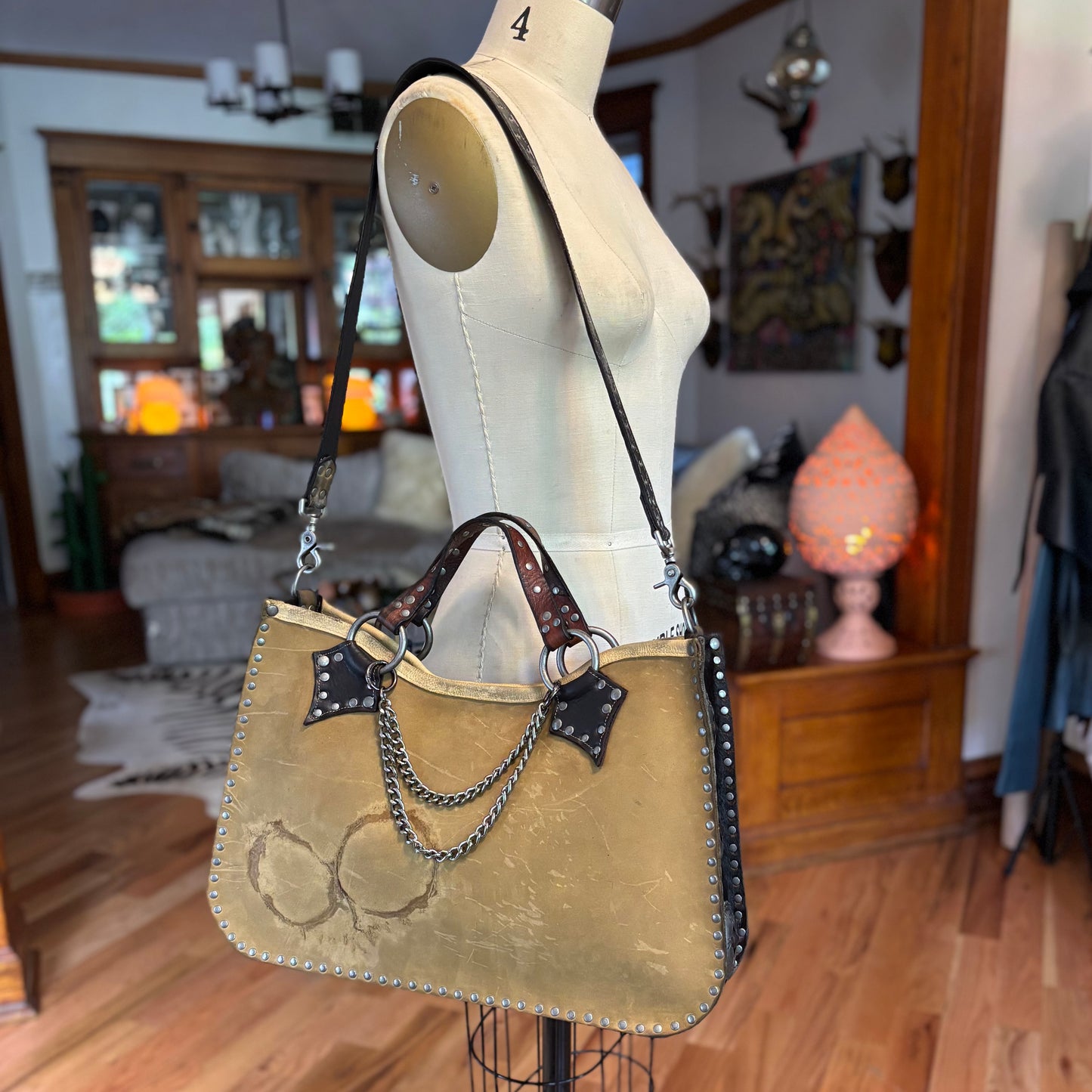 Branded Cowhide Box Bag