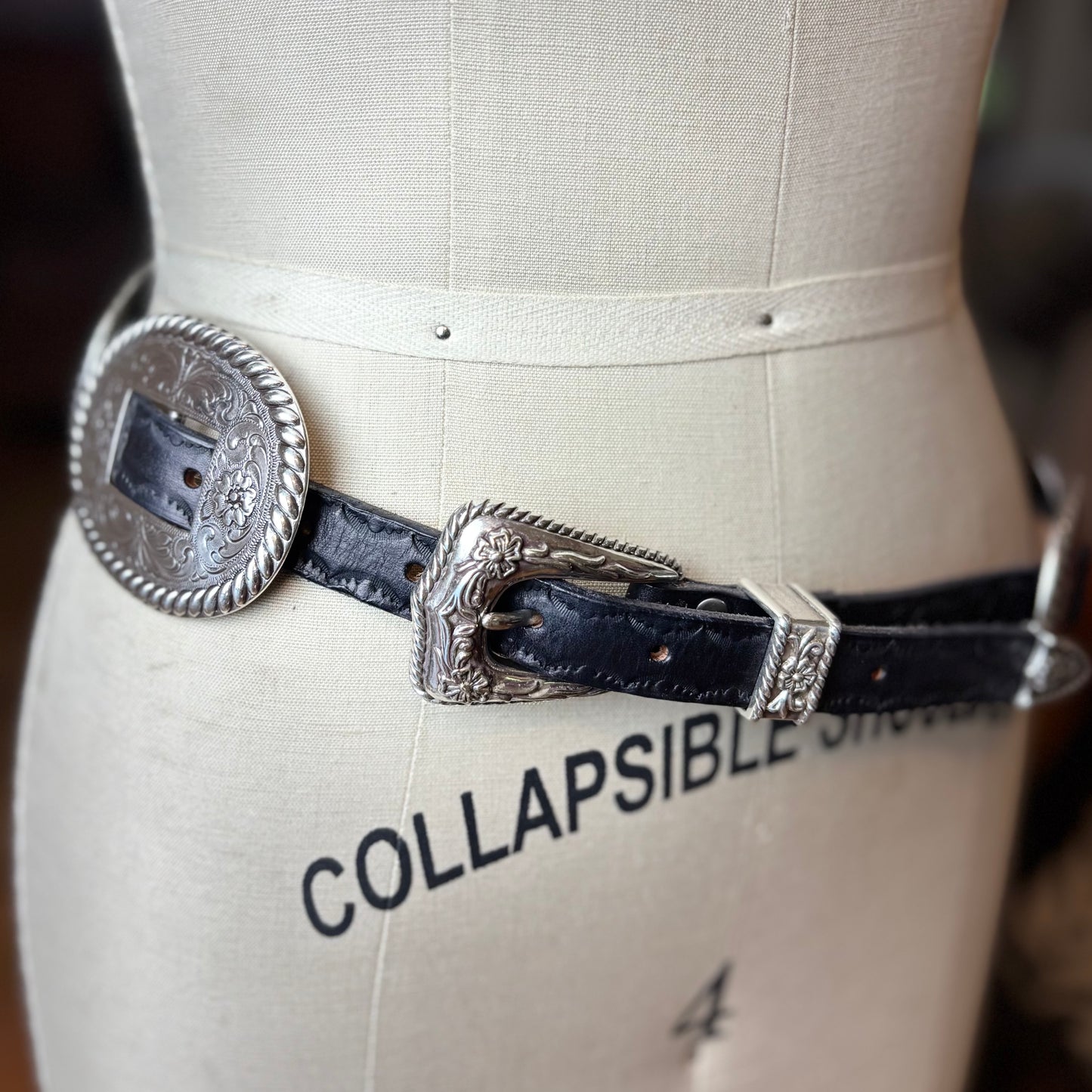 Stamped Leather Concho Belt