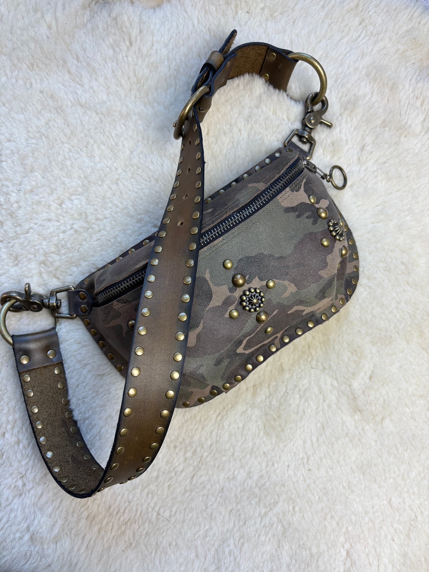 Camo Studded Fanny Pack