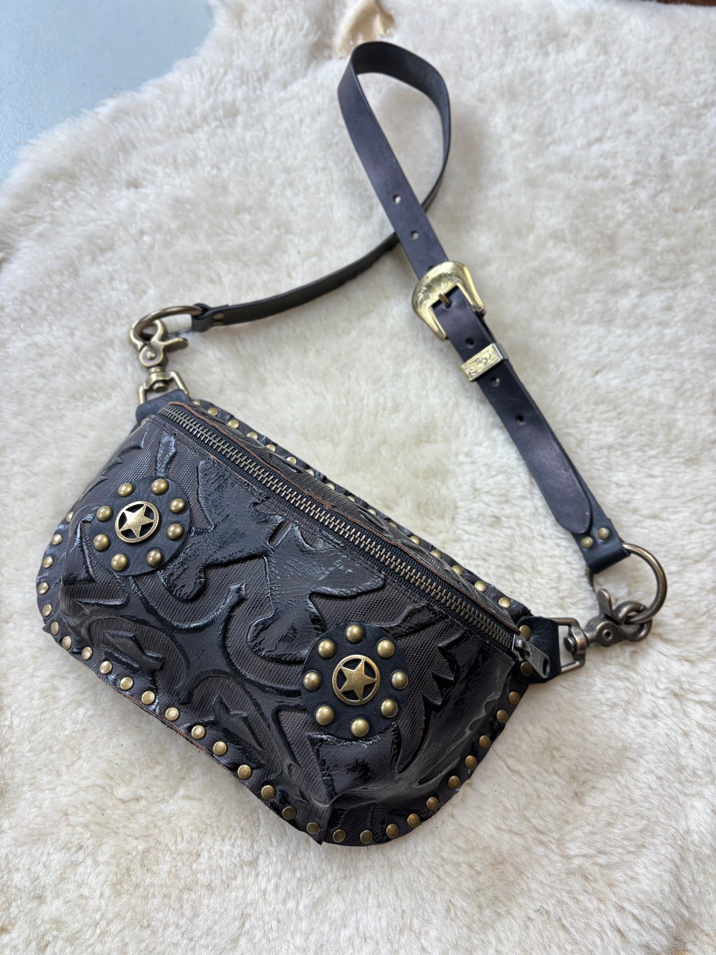 Black Gothic Fanny Pack with Stars