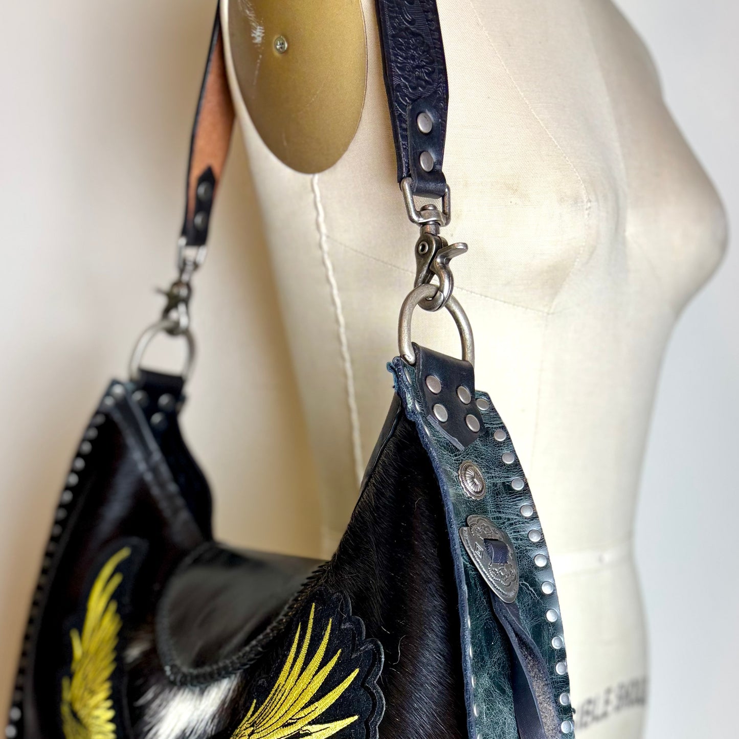 Large Black Hair-on Eagle Bag